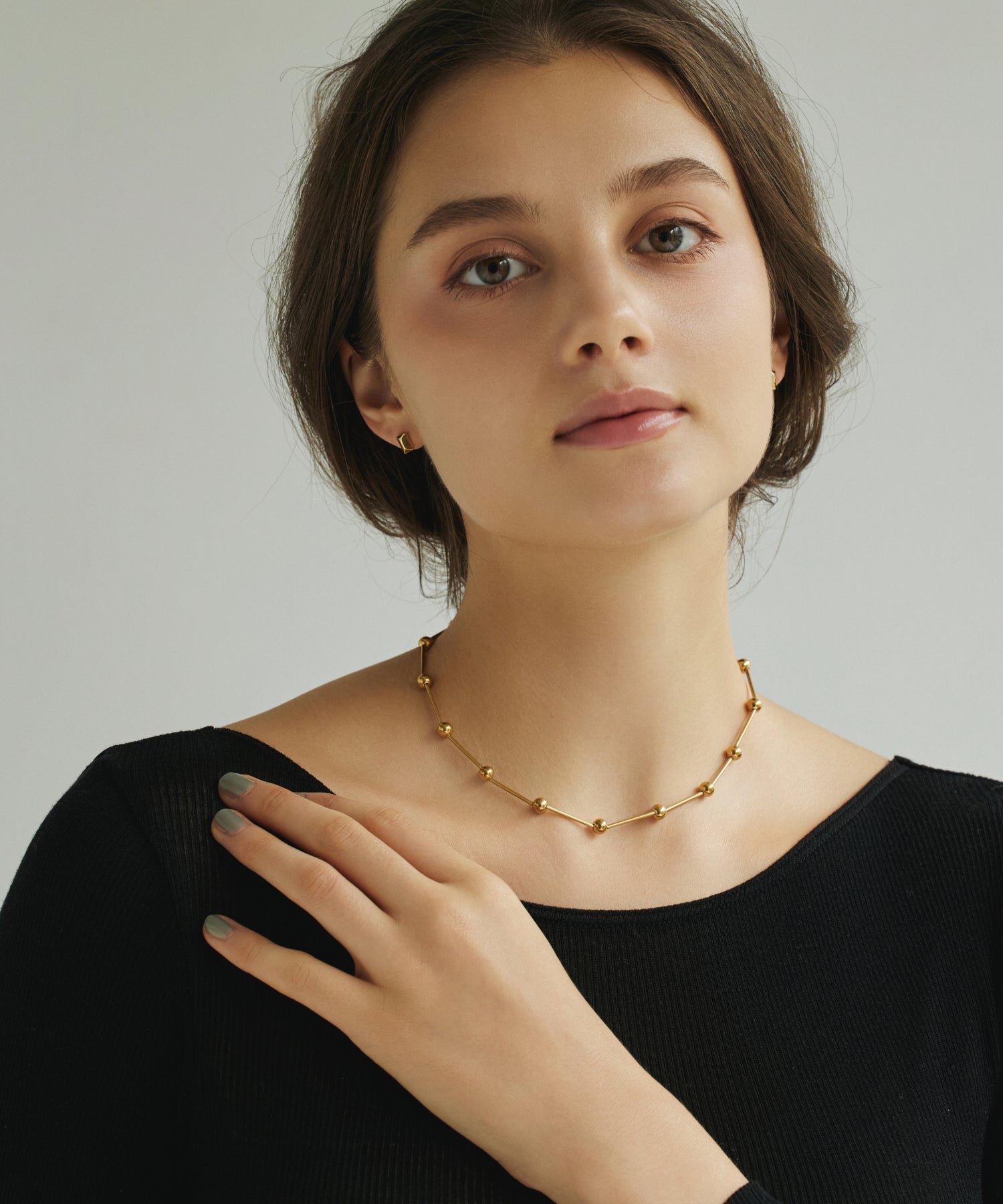 ゴールド]スタッズピアス