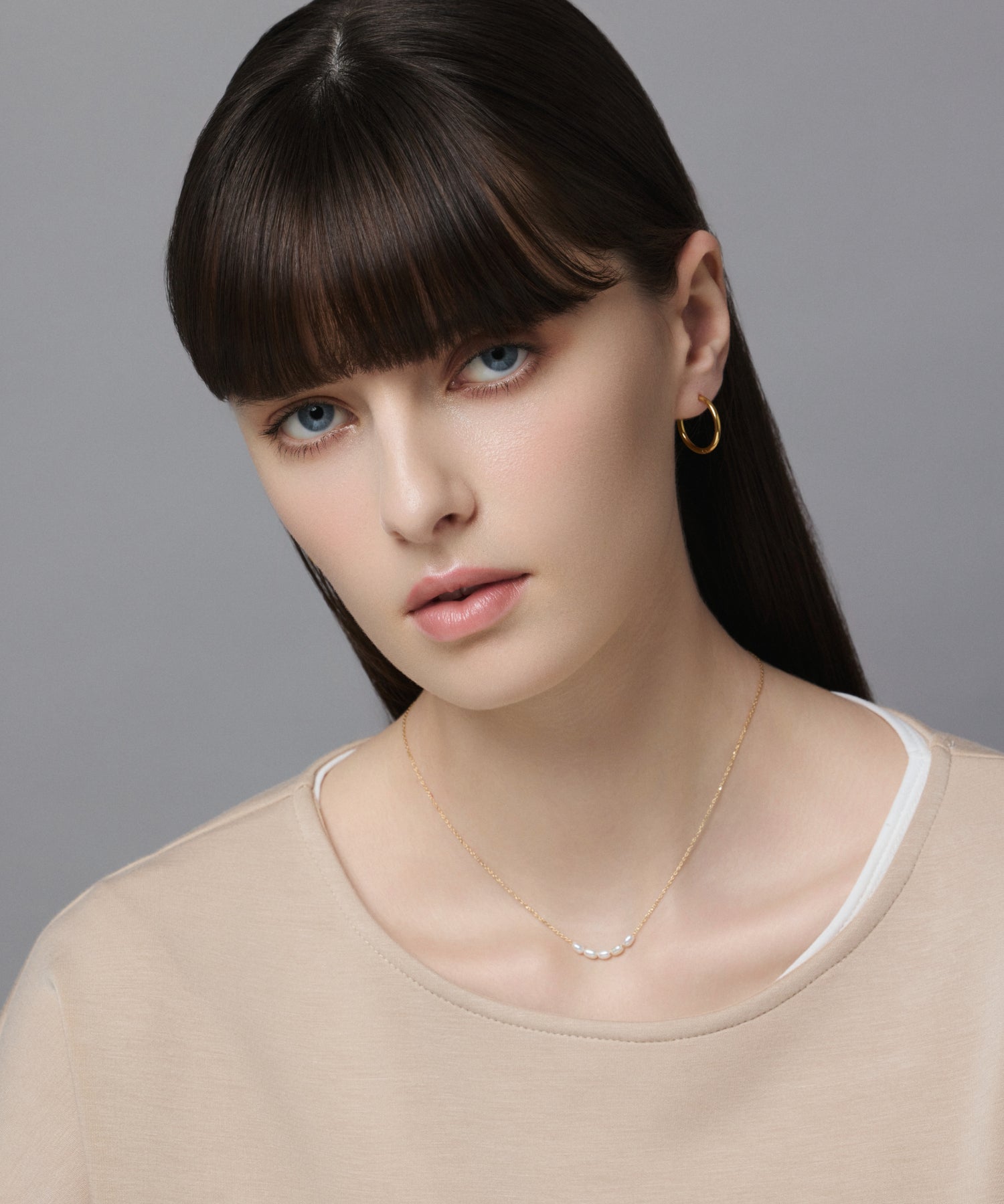 ゴールド]コネクトパールスライドネックレス