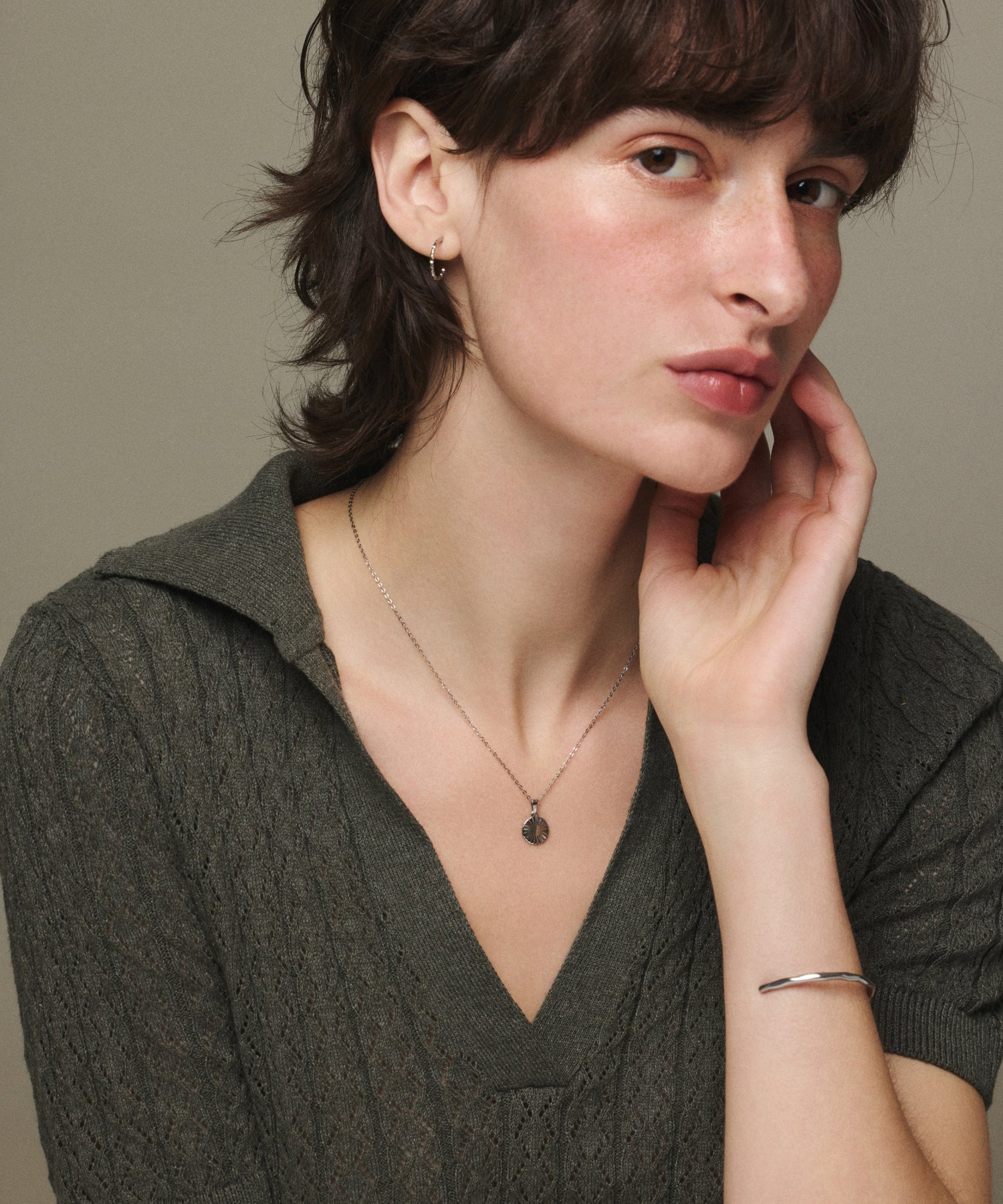 シルバー]ルミエールコインネックレス