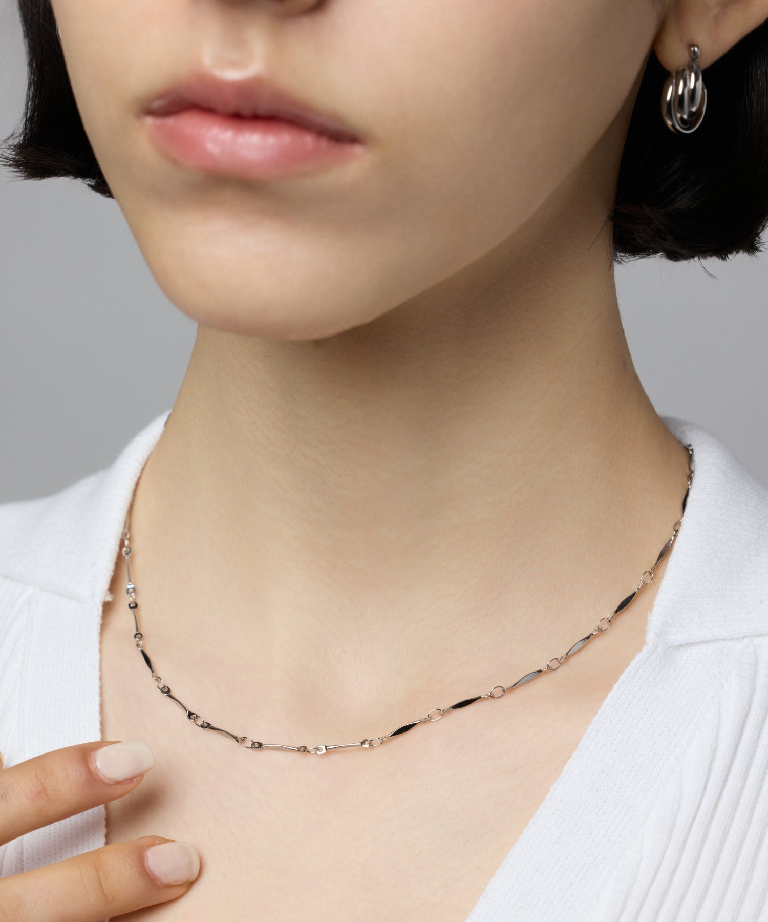 シルバー]グロウボードネックレス