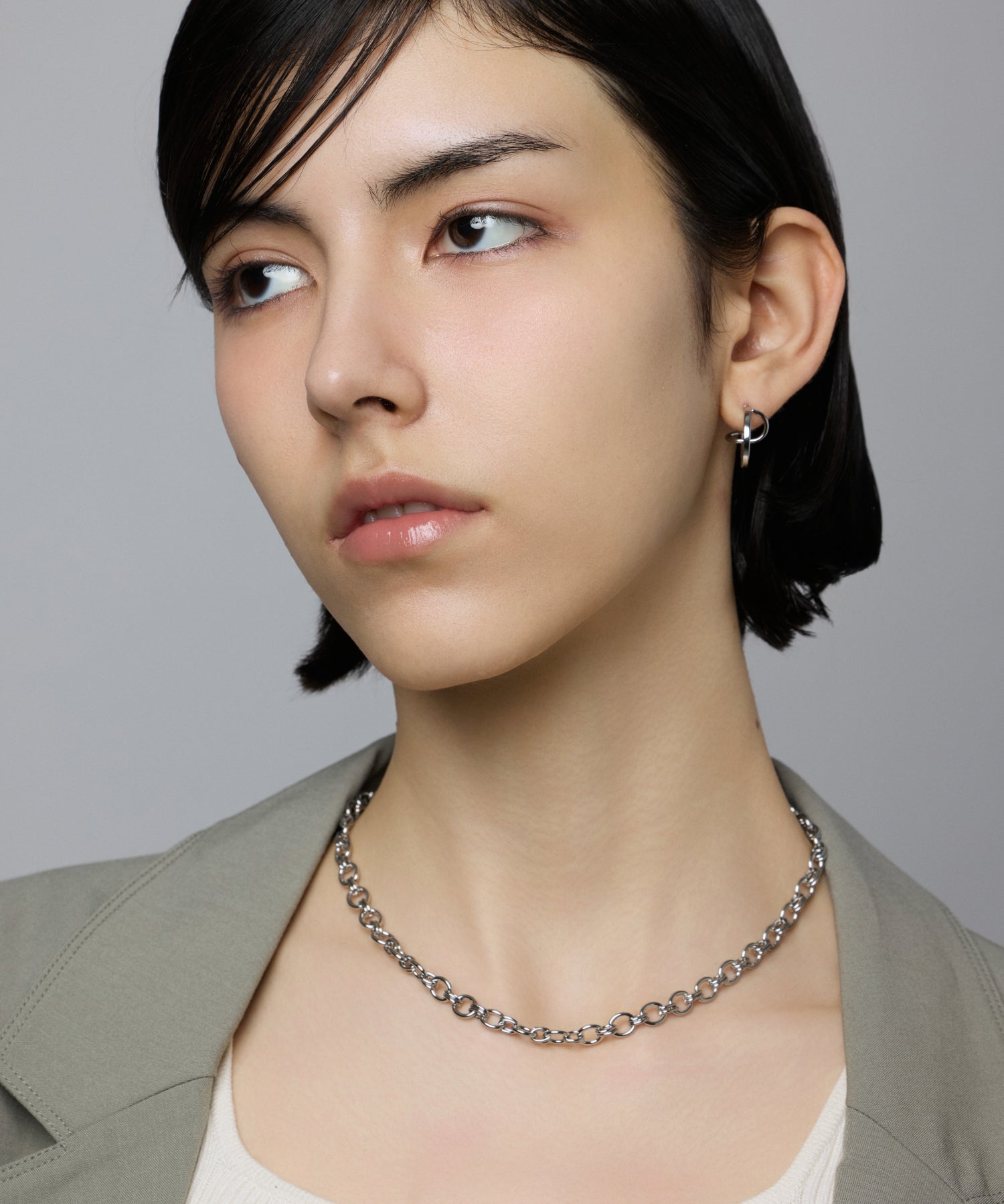 Glitter シルバー チェーンネックレス シルバー]キリカエMIXチェーンネックレス