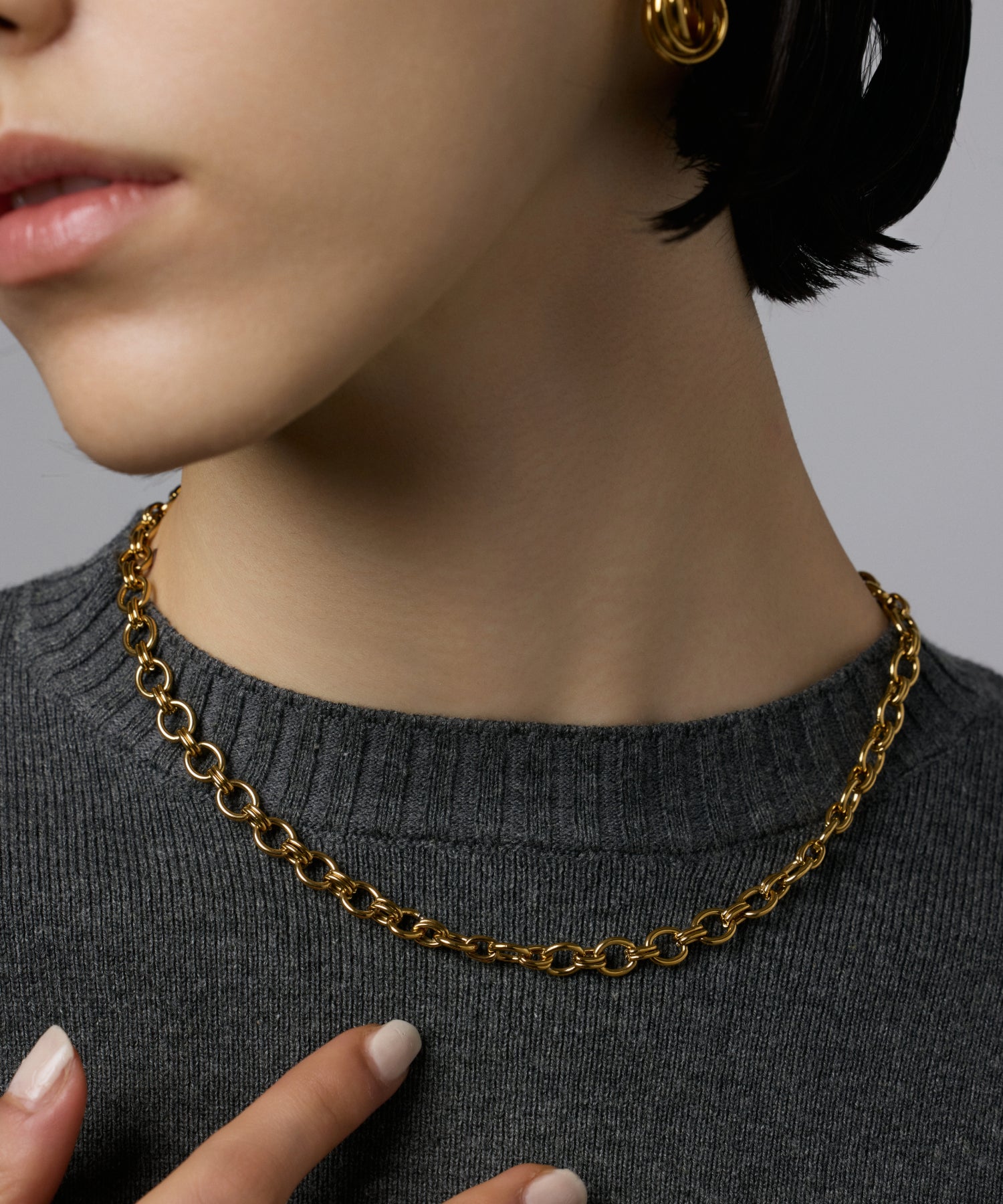 [Gold] Round Chain Necklace