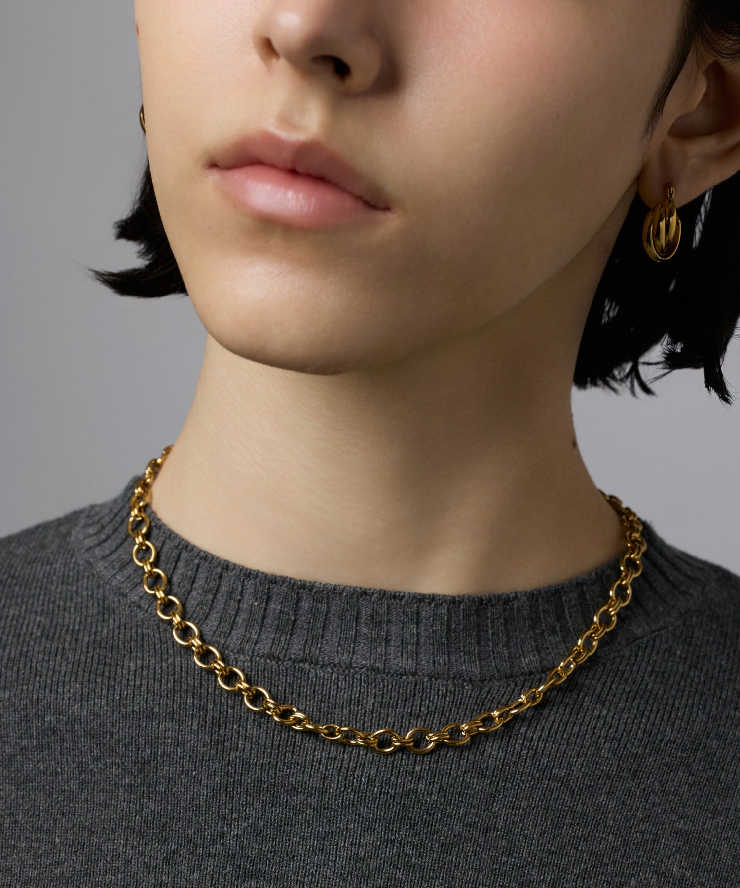 [Gold] Round Chain Necklace