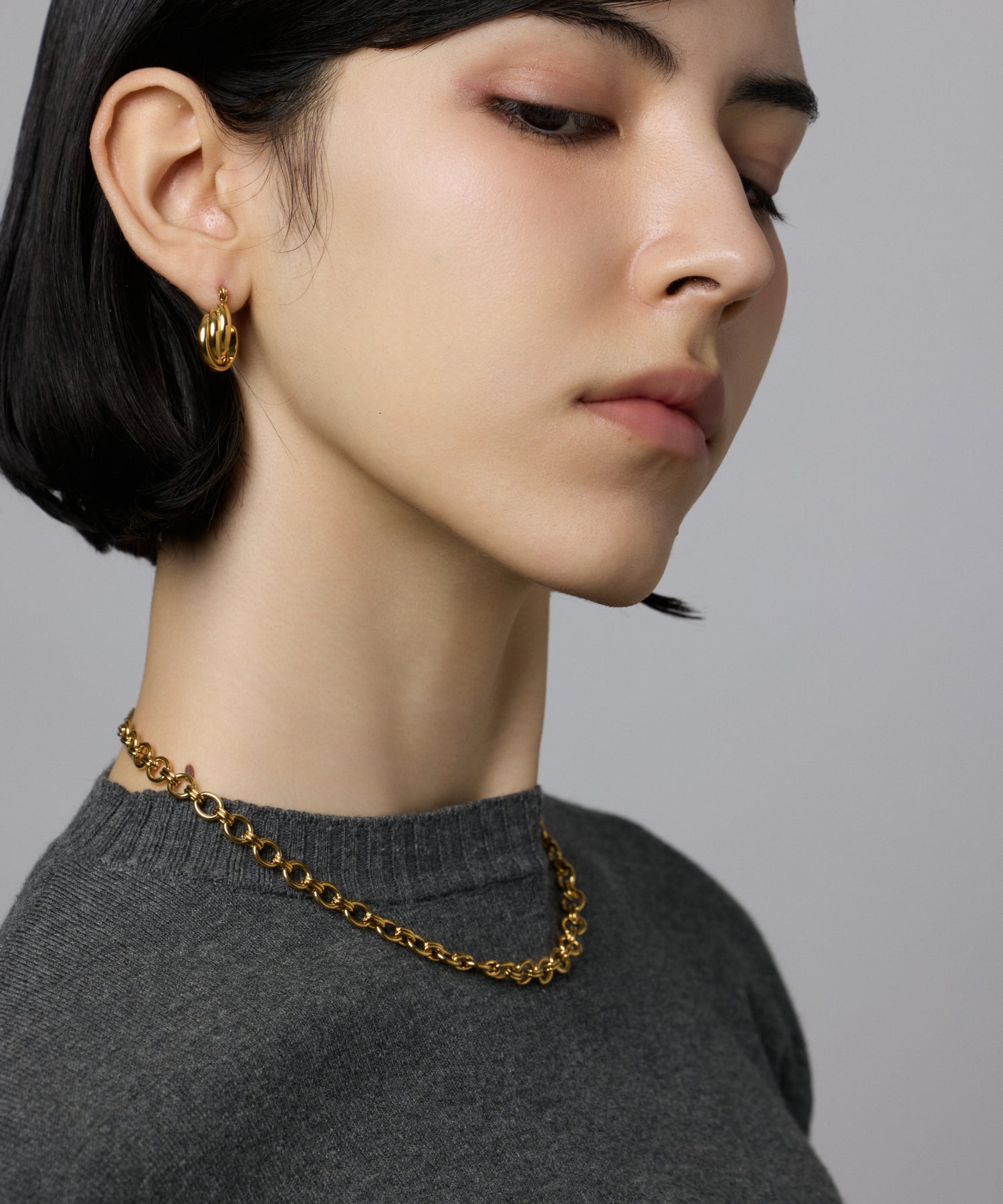 [Gold] Round Chain Necklace