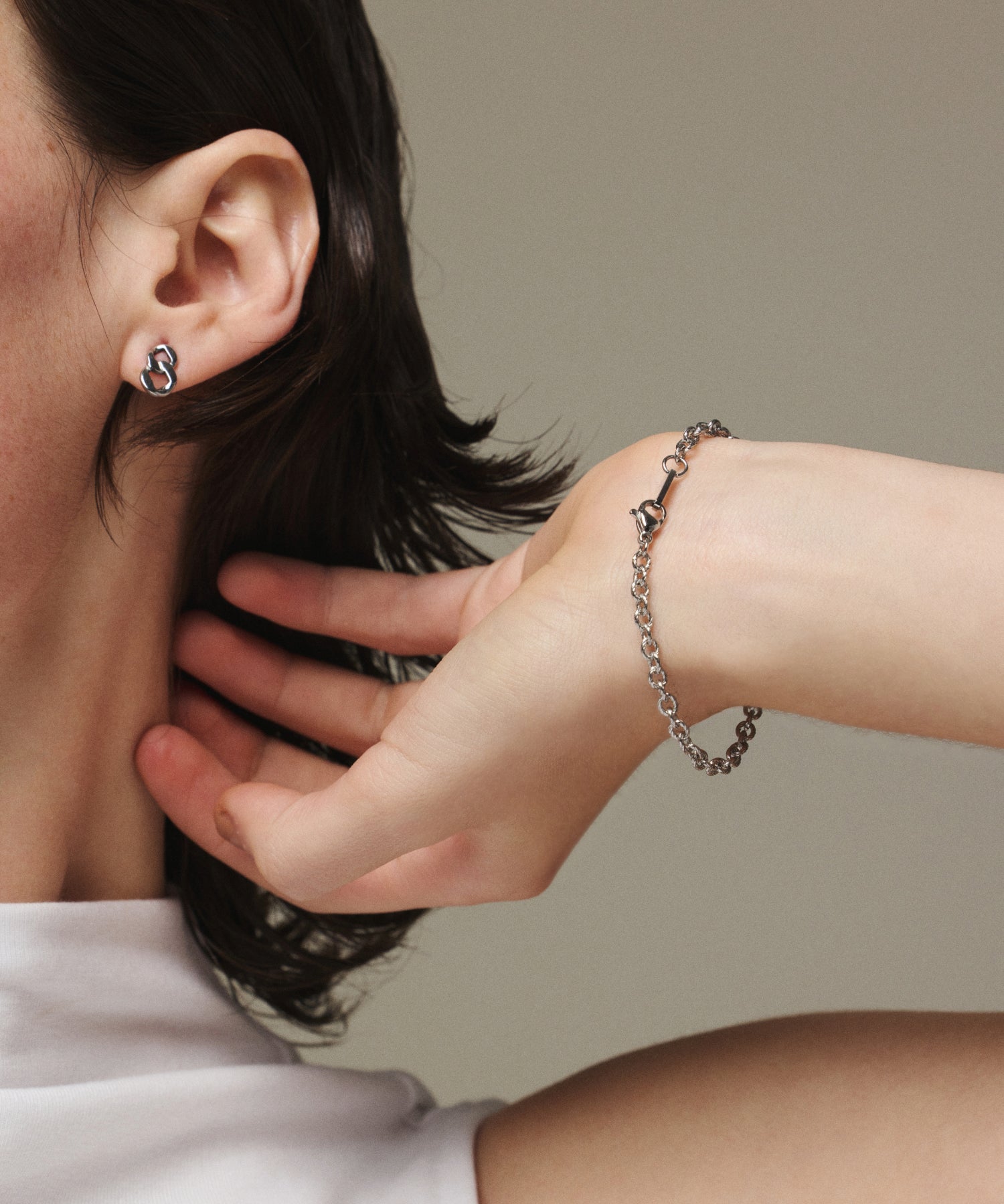 [Silver] Torque Chain Bracelet