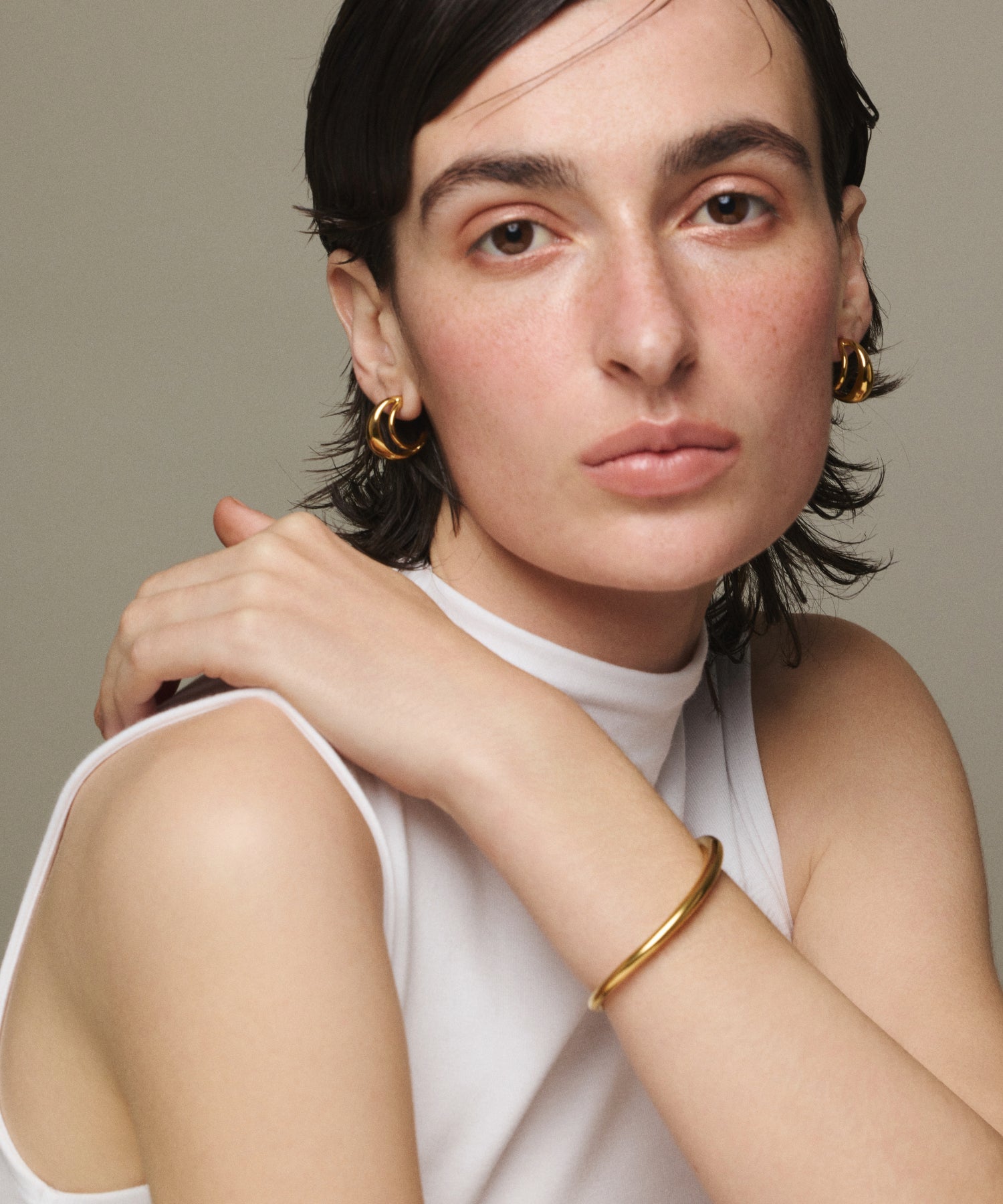 ゴールド]ウェーブバングル