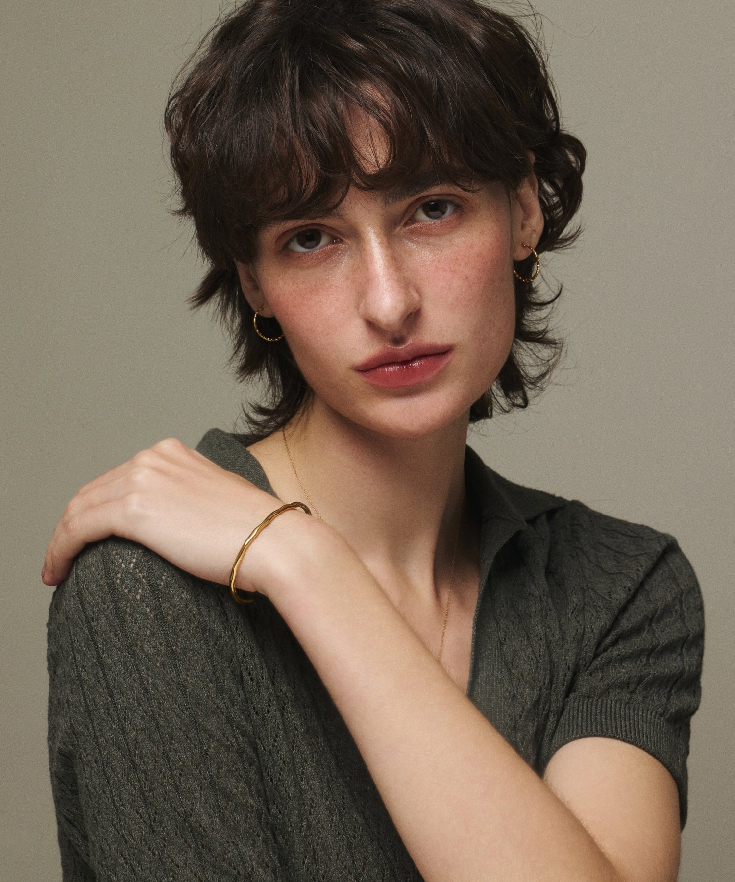 [Gold] Nuanced Narrow Bangle