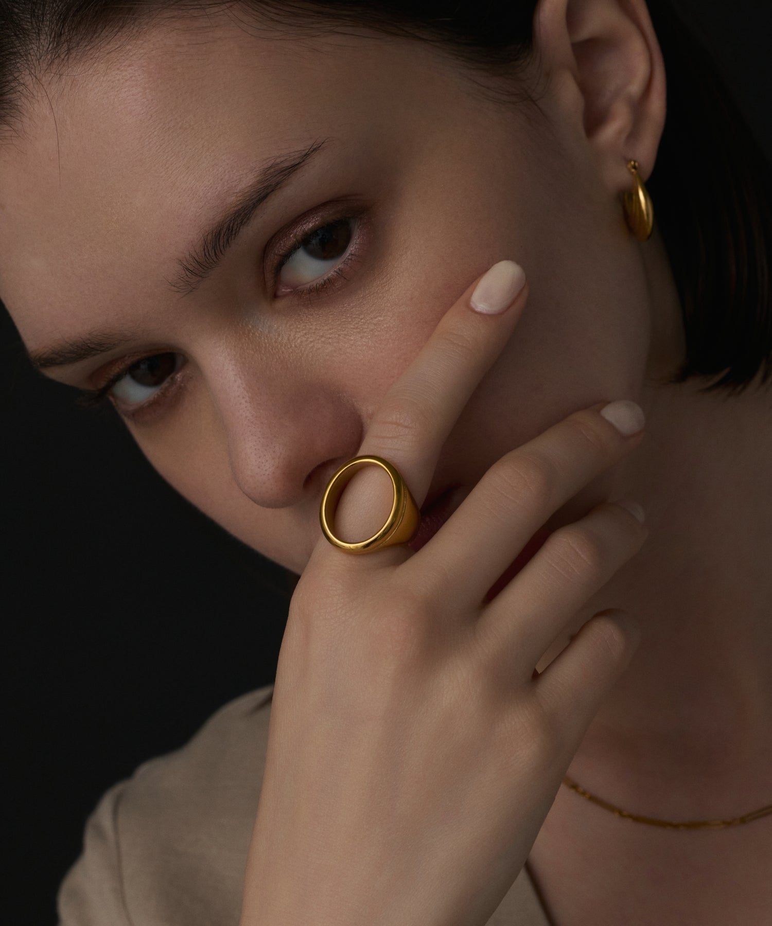 ゴールド]ラウンドオープンリング