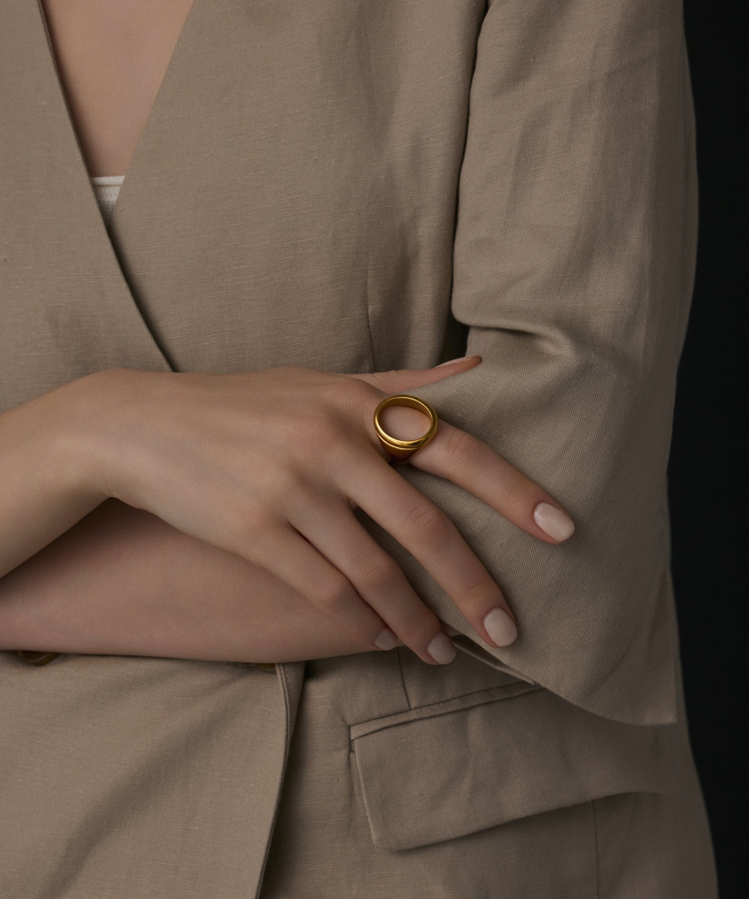 ゴールド]ラウンドオープンリング