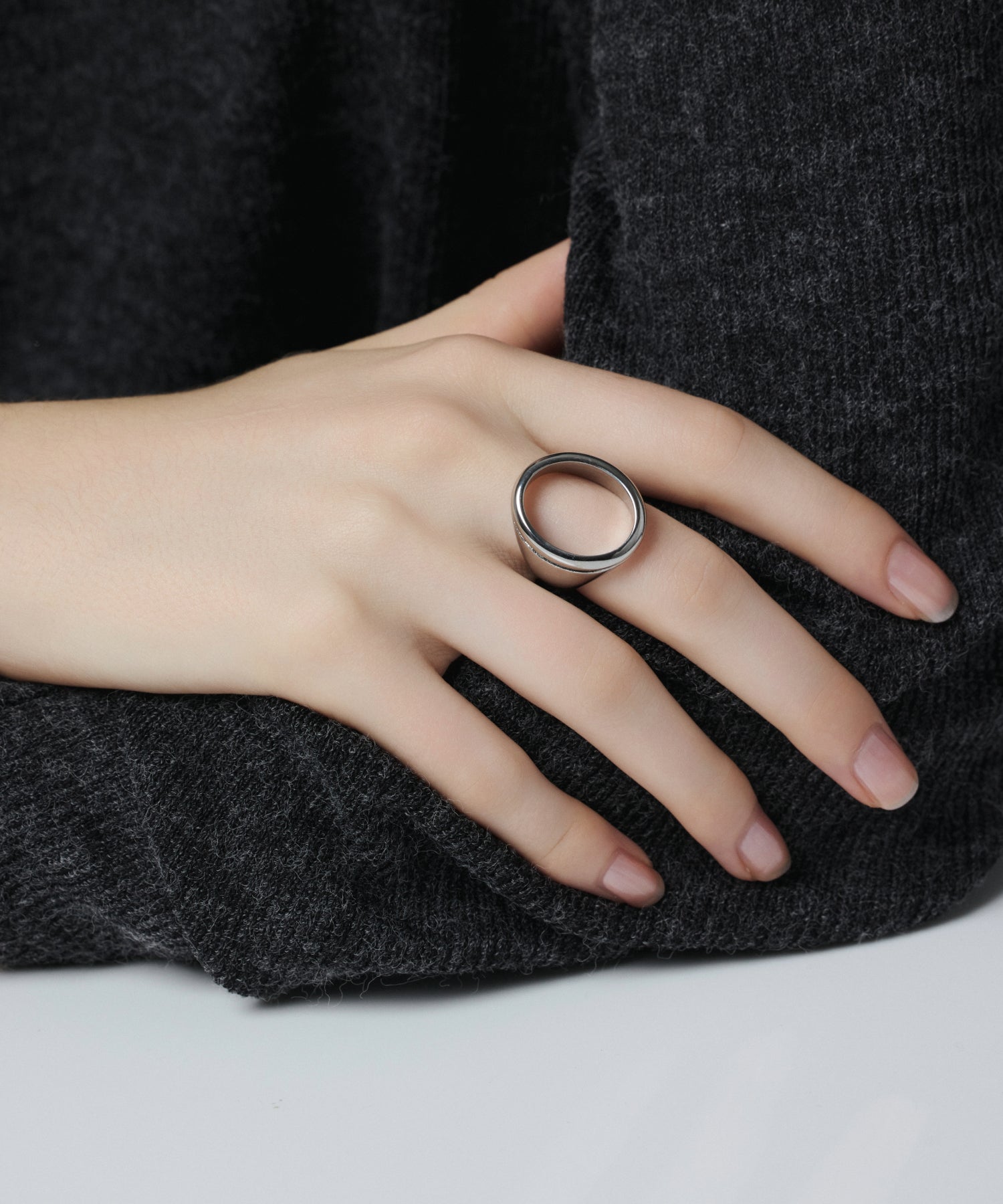 シルバー]ラウンドオープンリング