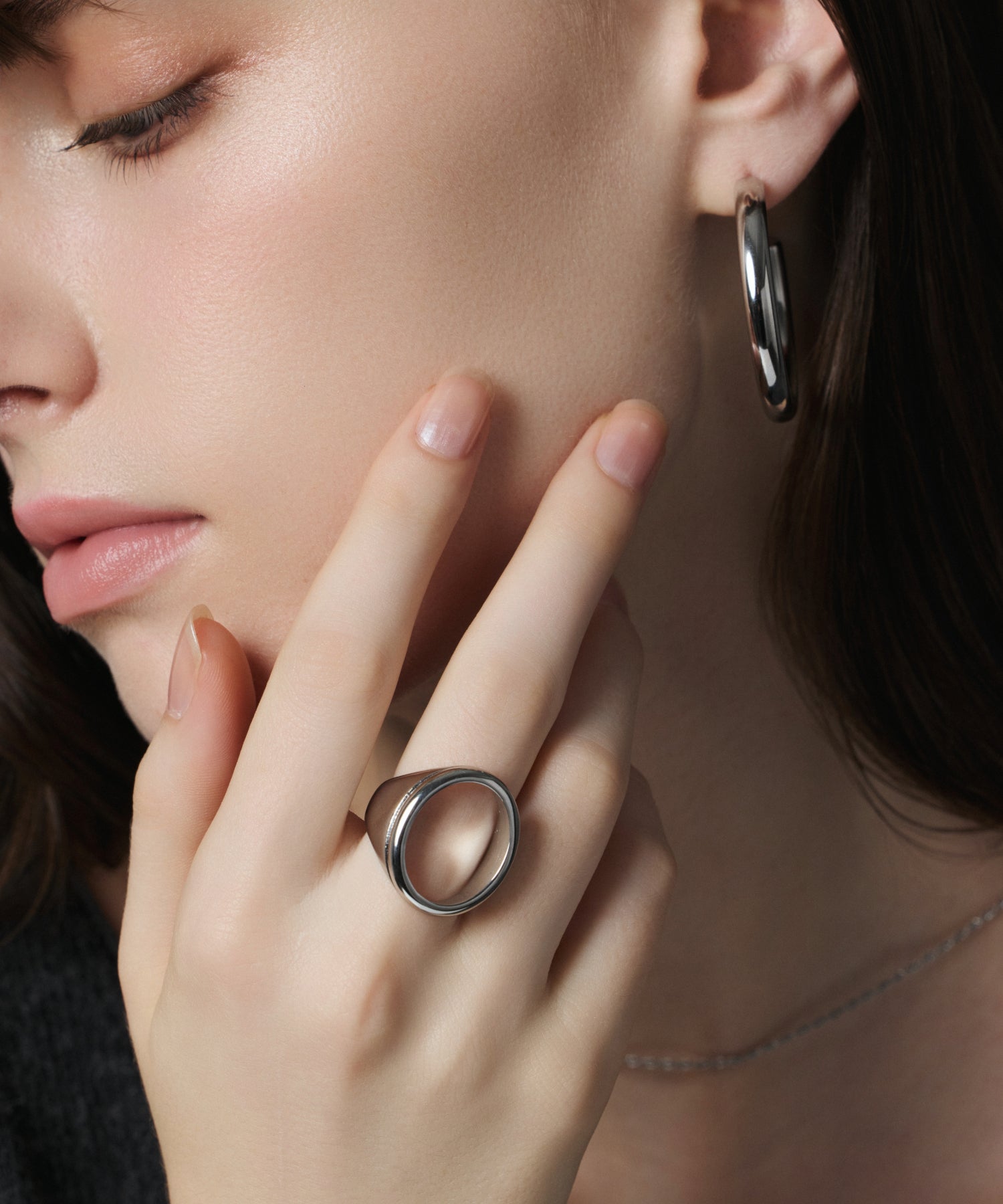 シルバー]ラウンドオープンリング