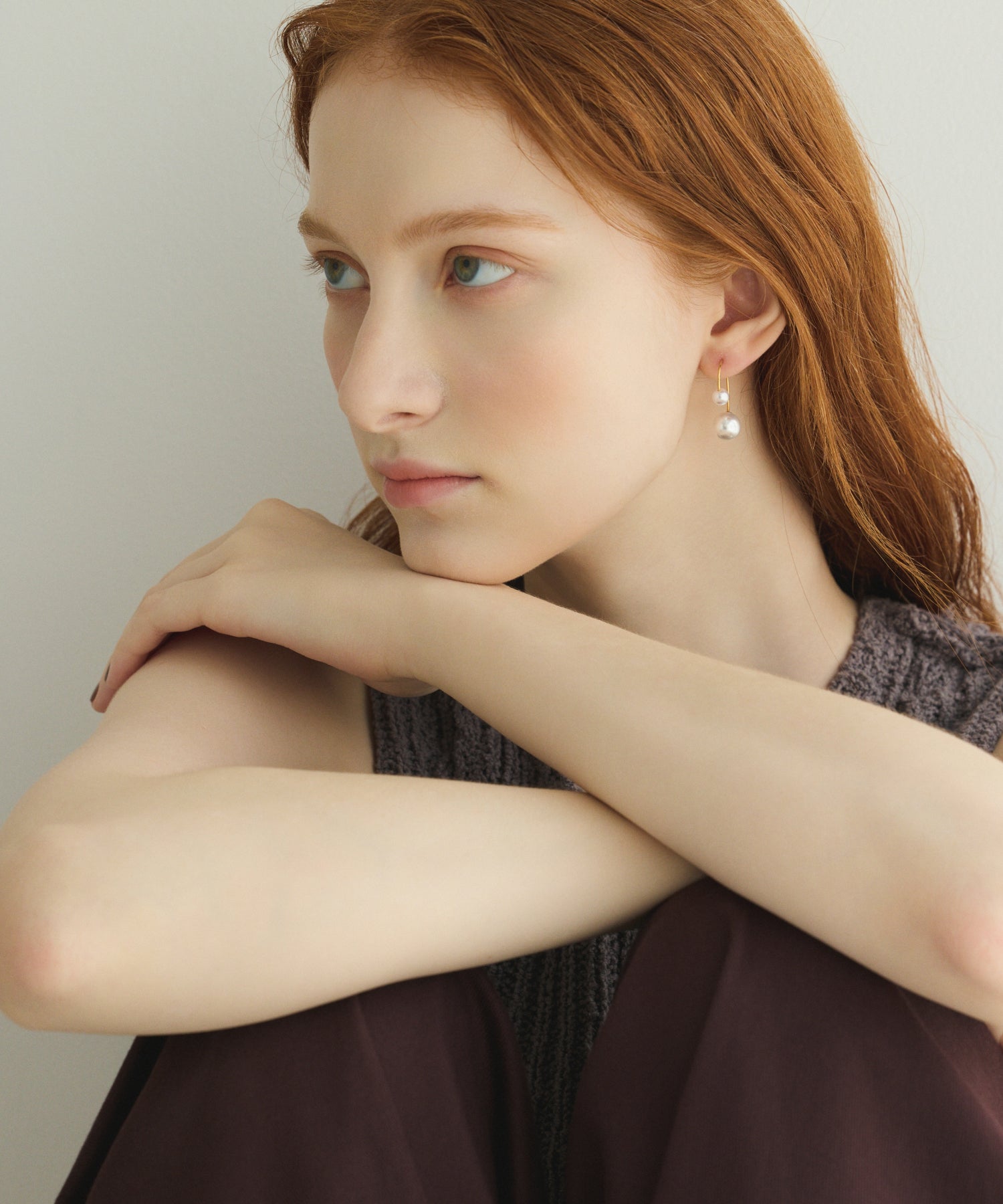 [Gold] Double Pearl Earrings