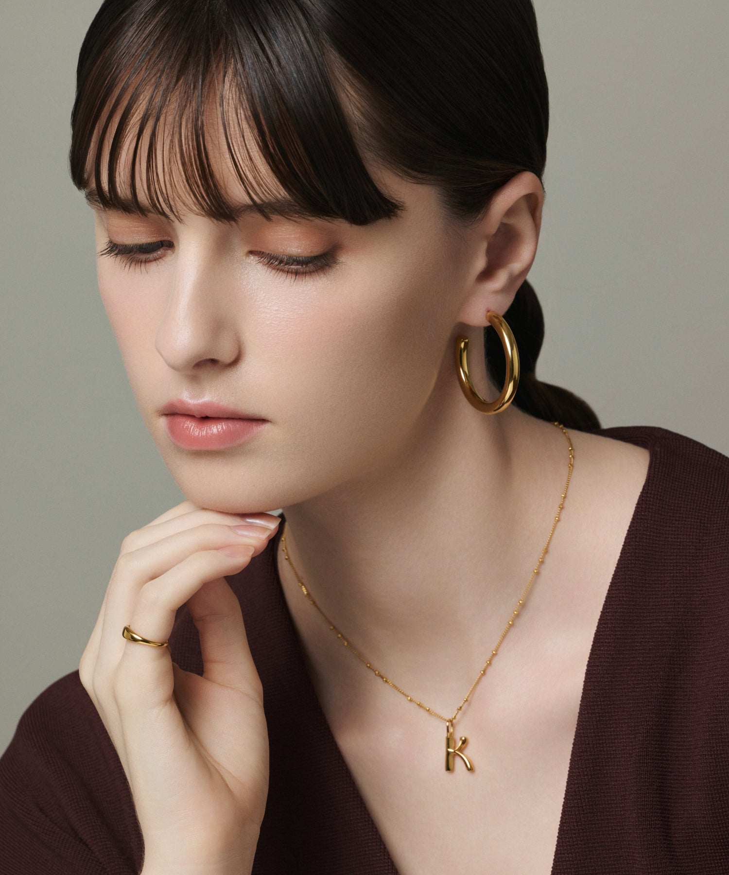 ゴールド]オリジナルイニシャルチャーム(K)