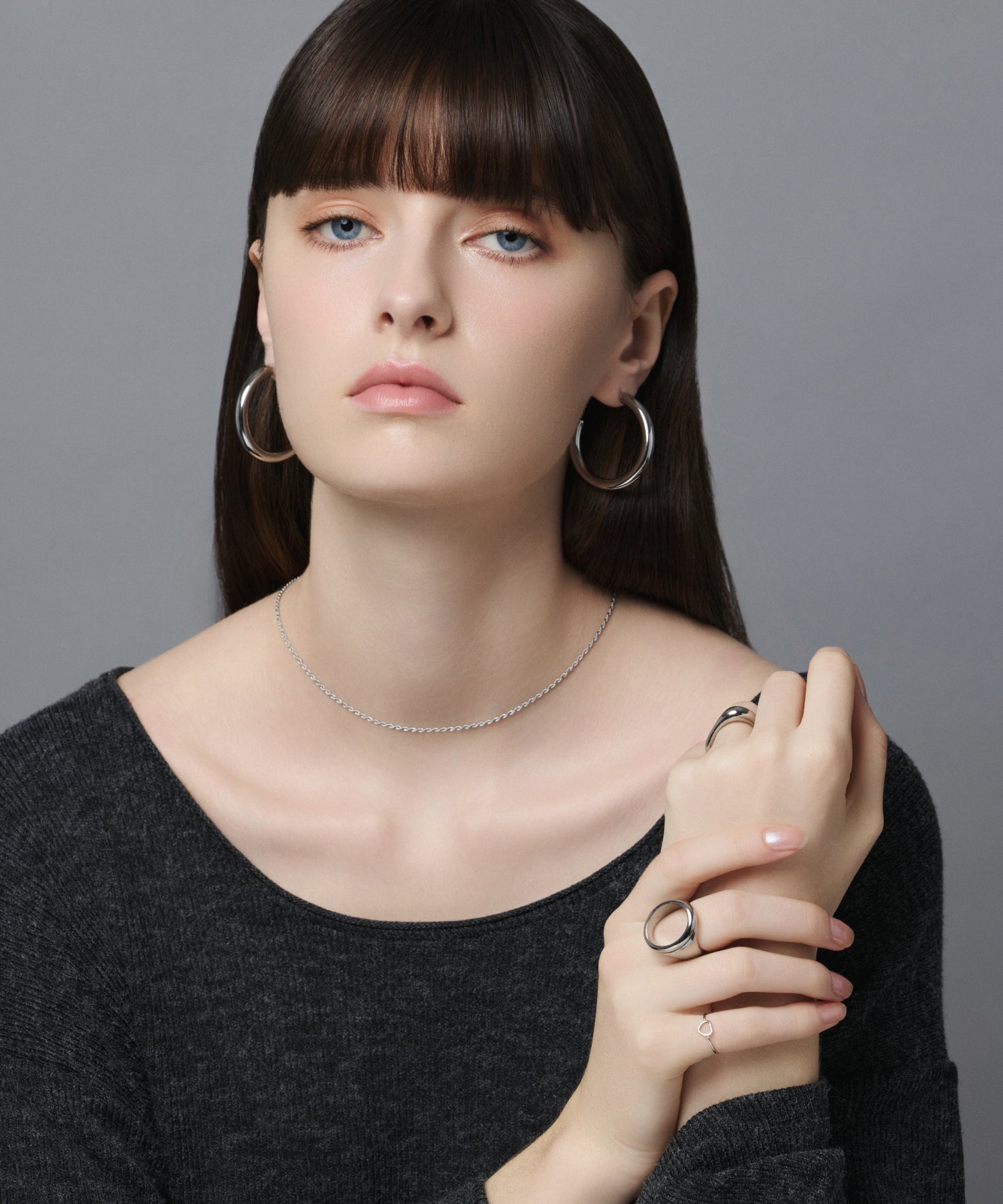 シルバー]ラウンドオープンリング