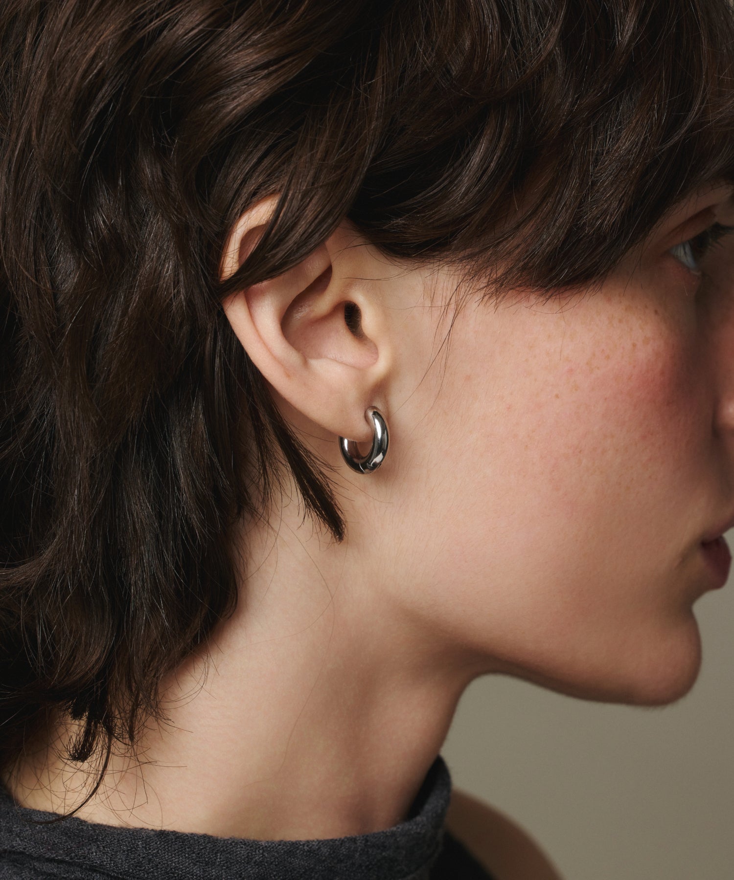 [シルバー]ループピアス(medium)