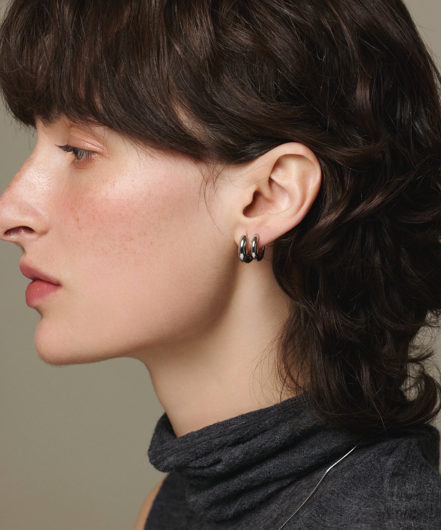 [シルバー]ループピアス(medium)