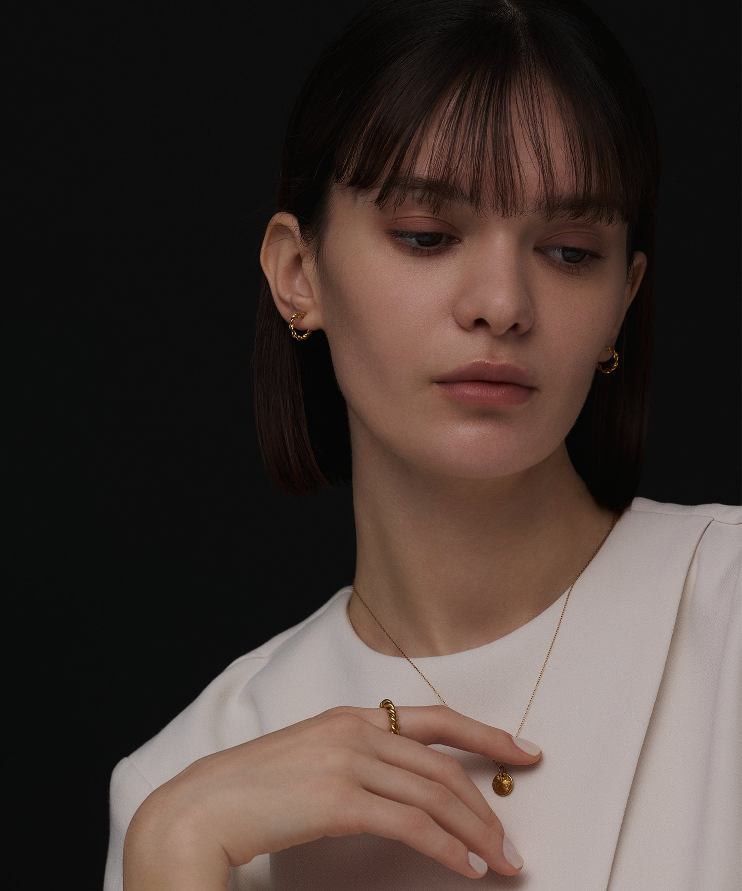 [Gold] Tiny Twist Earrings