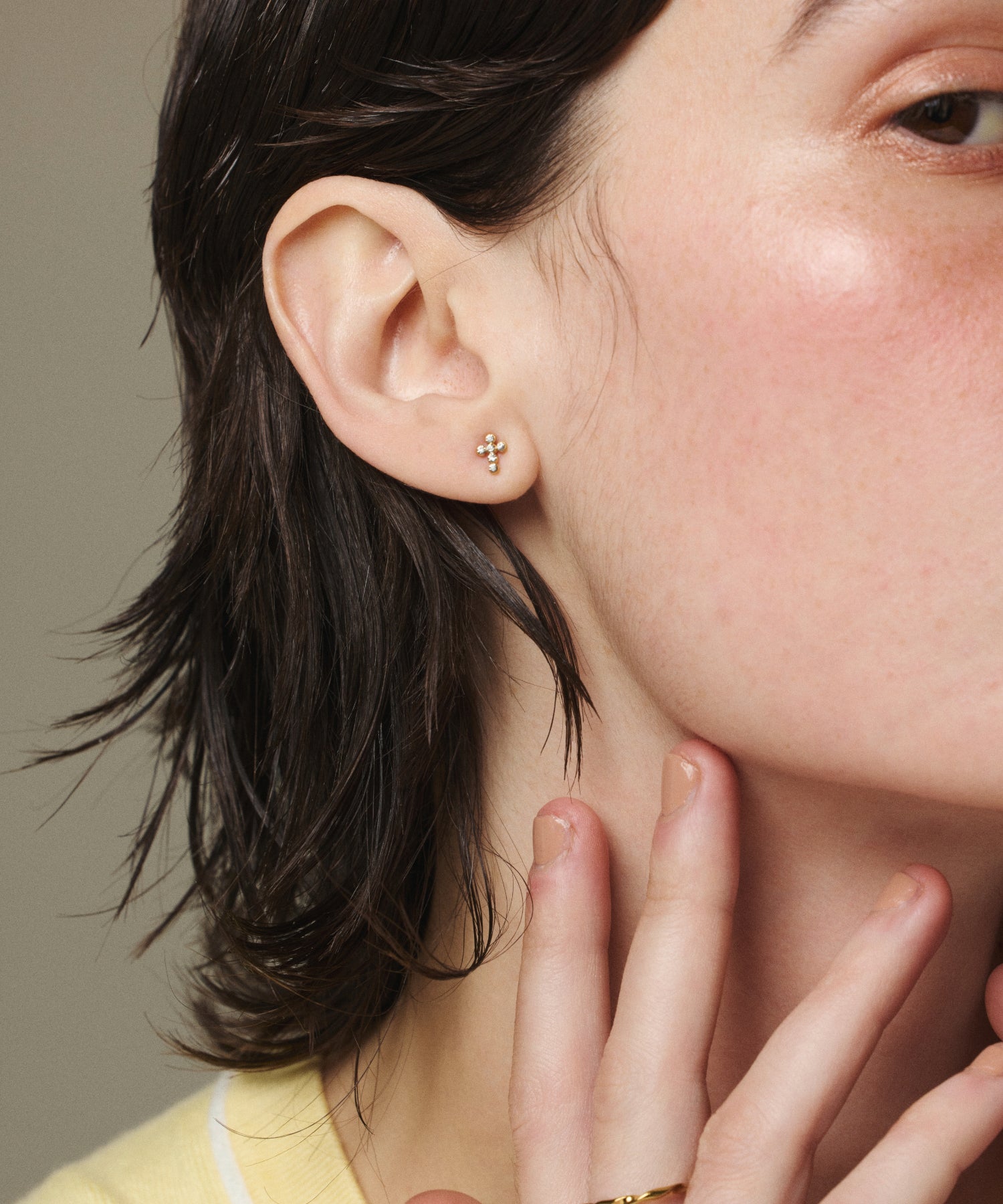[Gold] Zirconia Latin Earrings