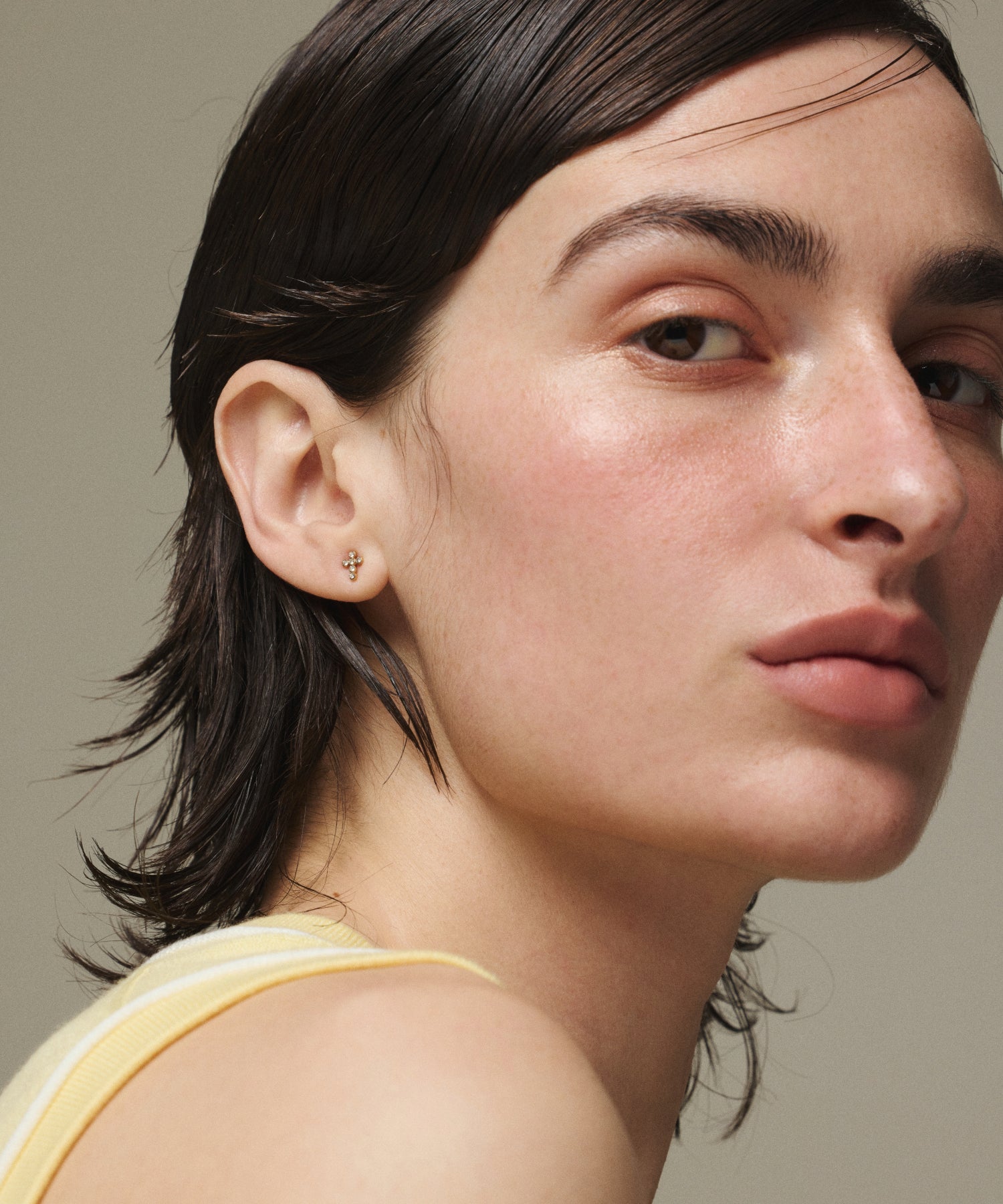 [Gold] Zirconia Latin Earrings