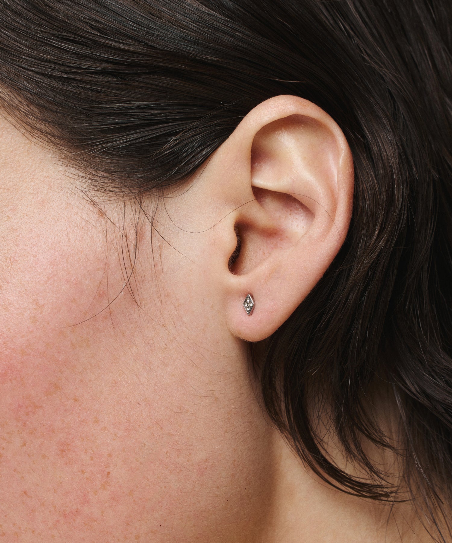 [Silver] Zirconia Frame Earrings