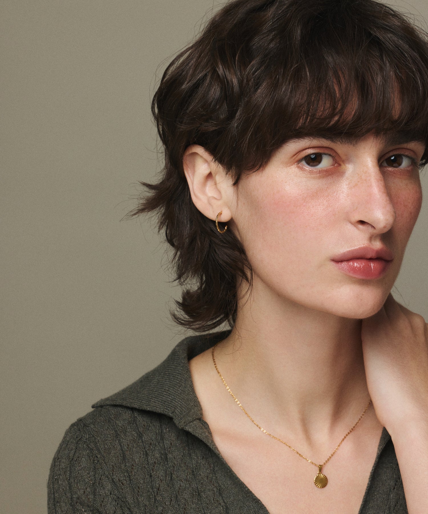 [Gold] Shining Hoop Earrings