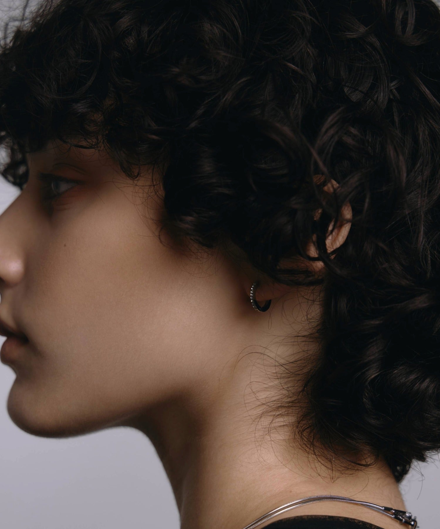 シルバー]ジルコニアフープピアス