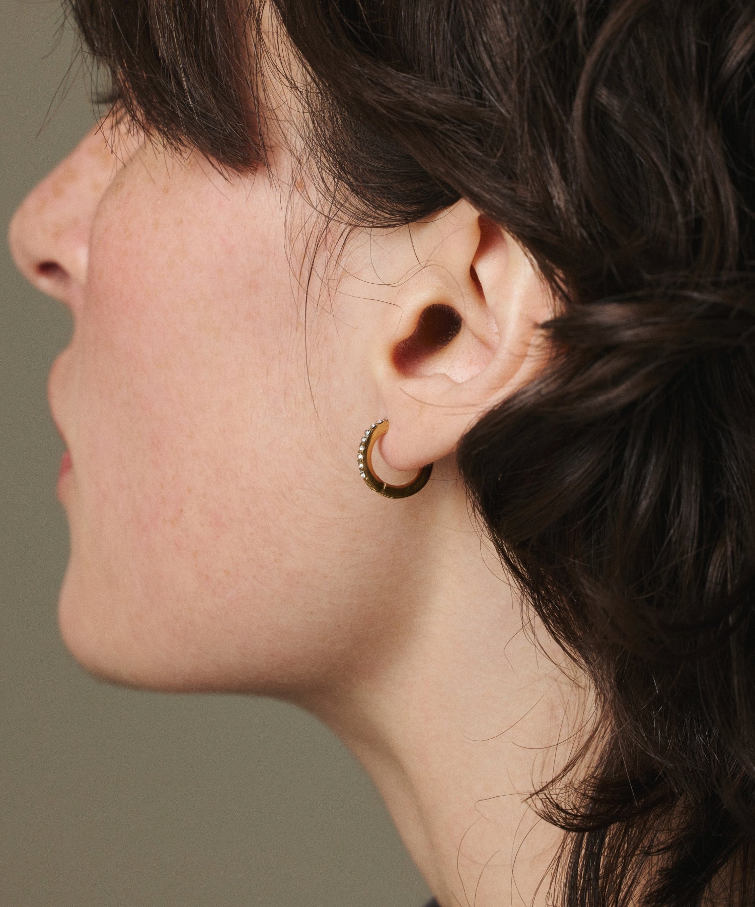 [Gold] Zirconia Hoop Earrings