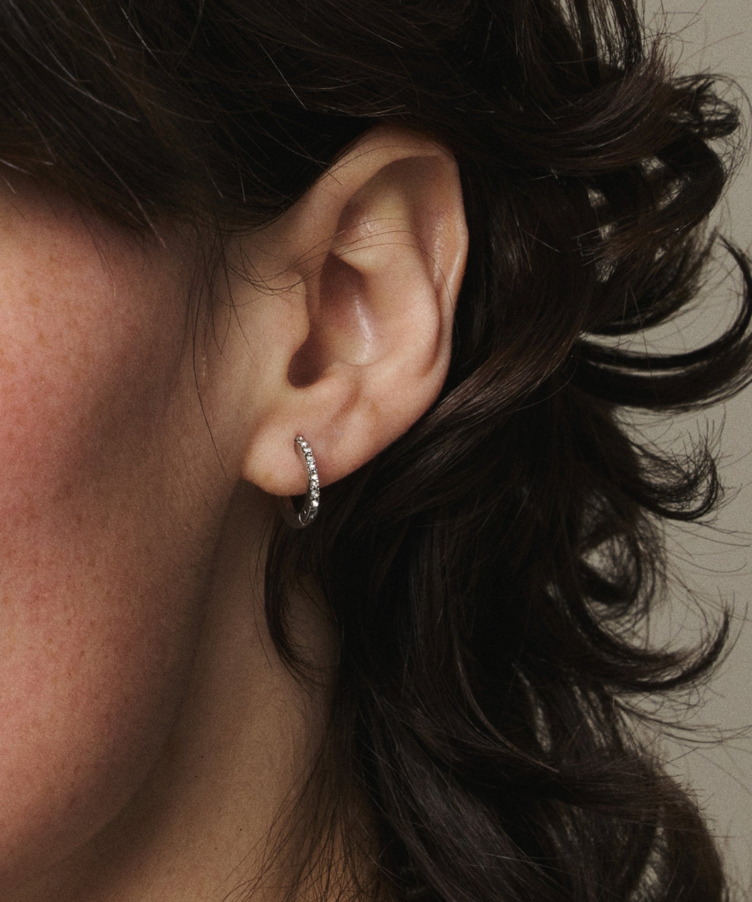 [Silver] Zirconia Hoop Earrings