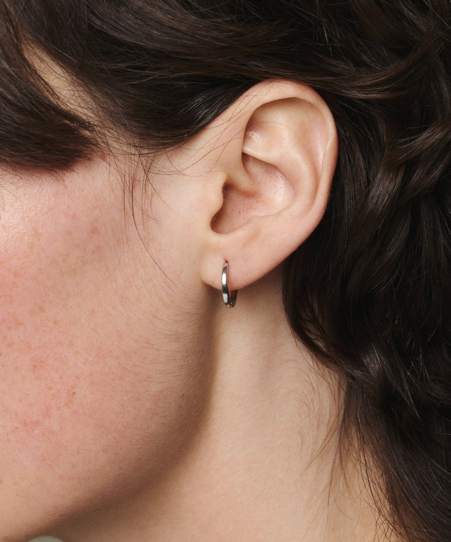 [Silver] Zirconia Hoop Earrings
