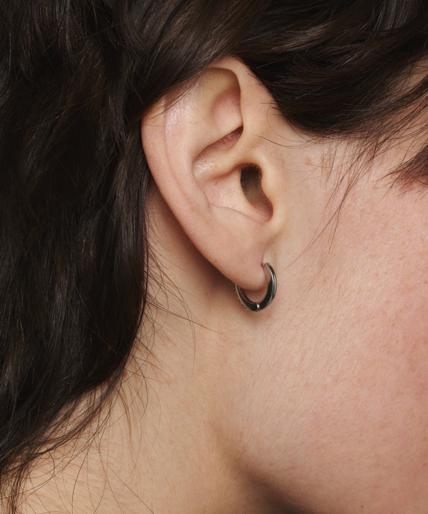 [Silver] Zirconia Hoop Earrings