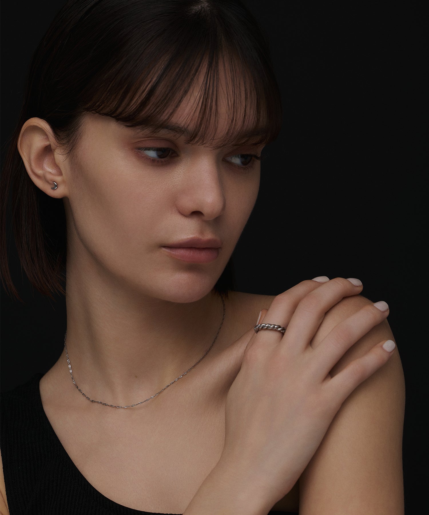 最高級 シルバー]ティンカームーンピアス – CENE ピアス