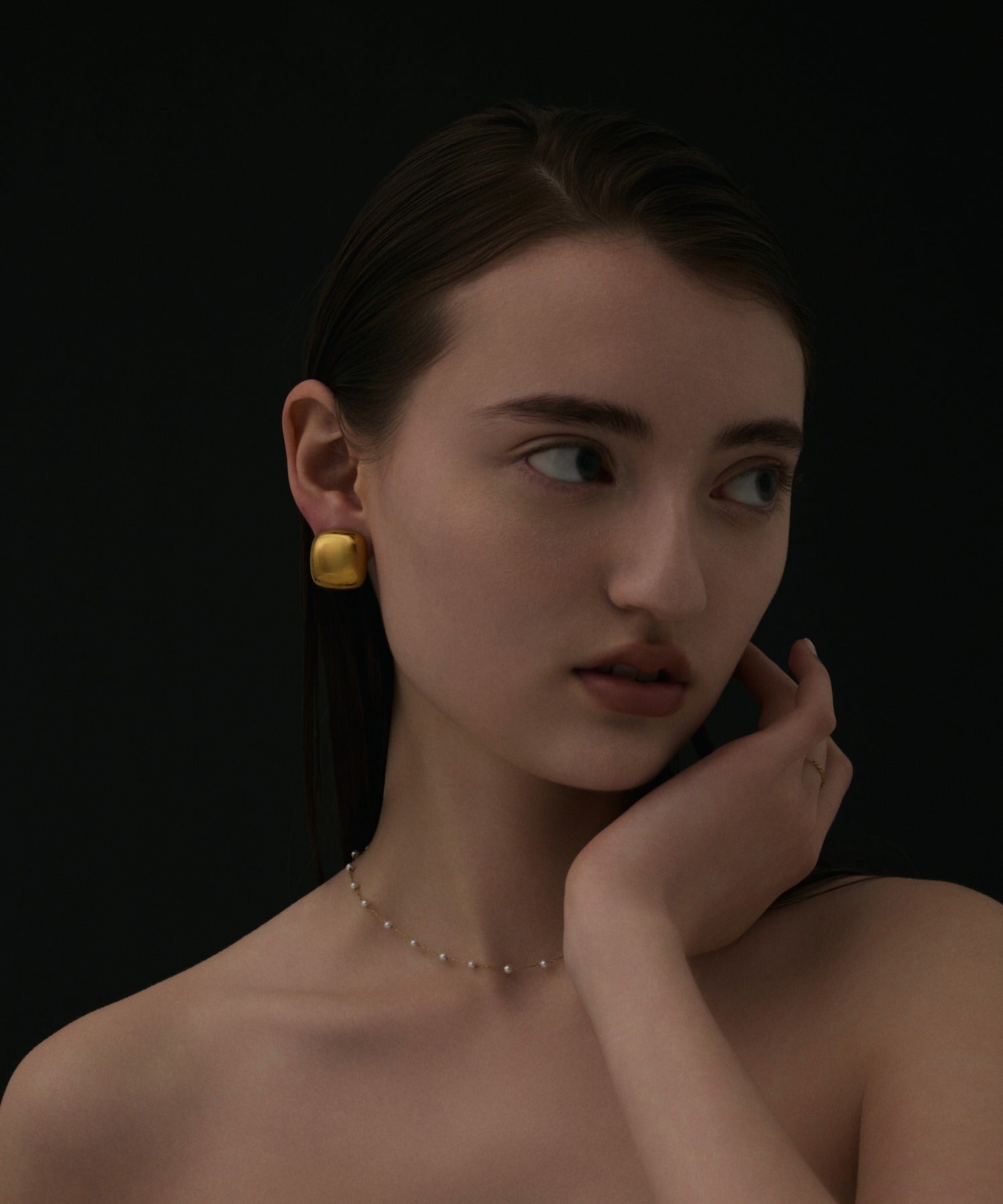 ゴールド]スクエアイヤリング