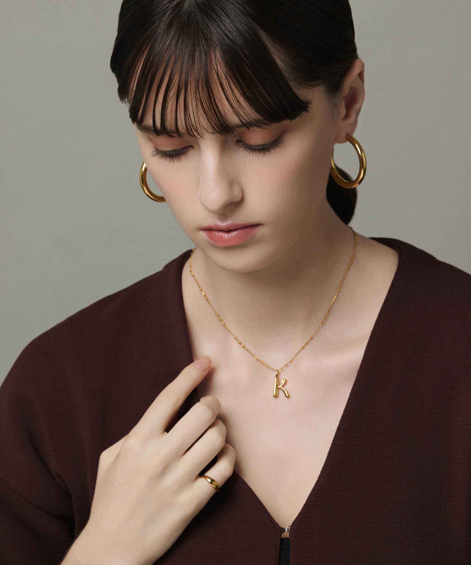 ゴールド]オリジナルイニシャルチャーム(K)