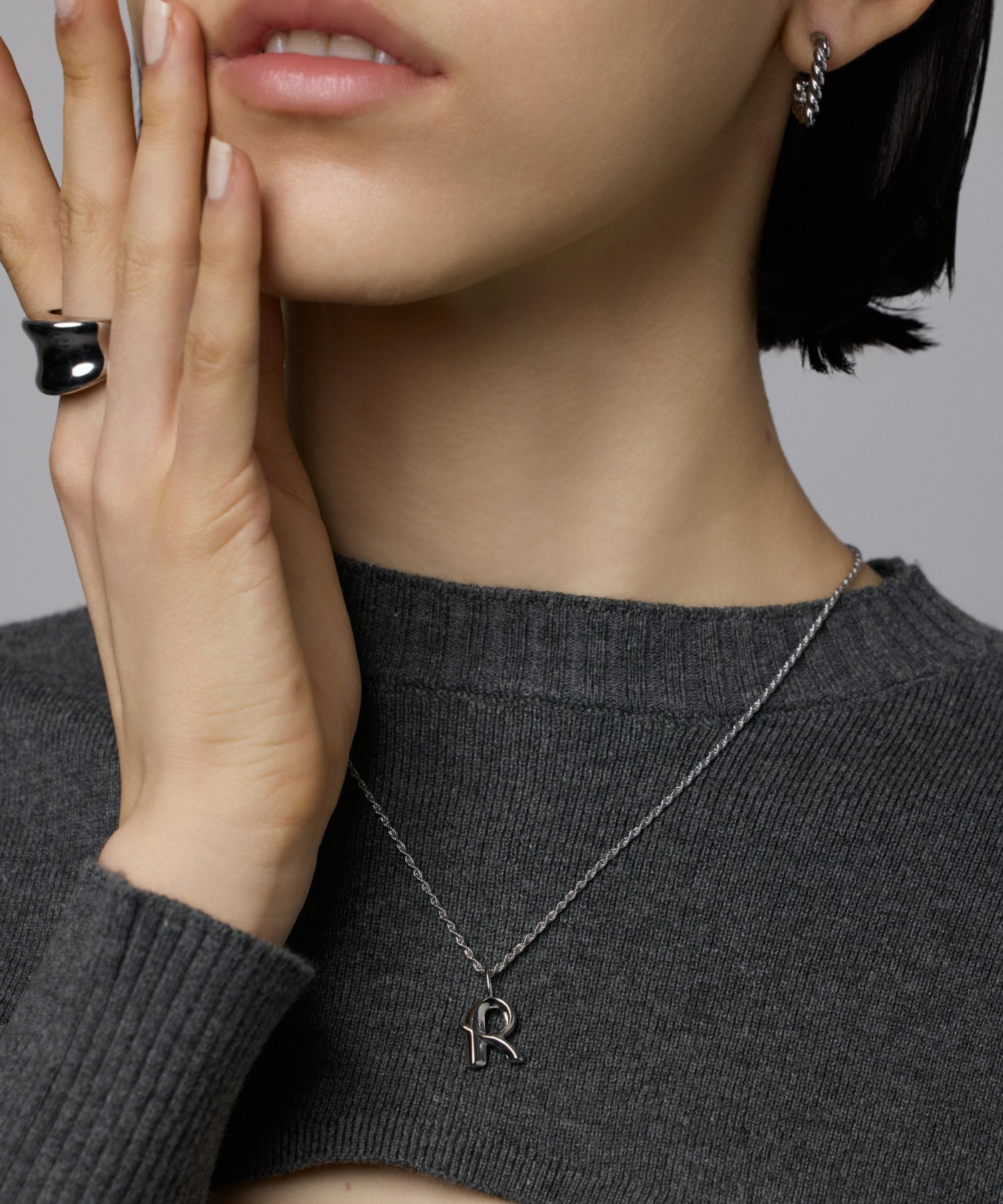 [Silver] Original Initial Charm (R)