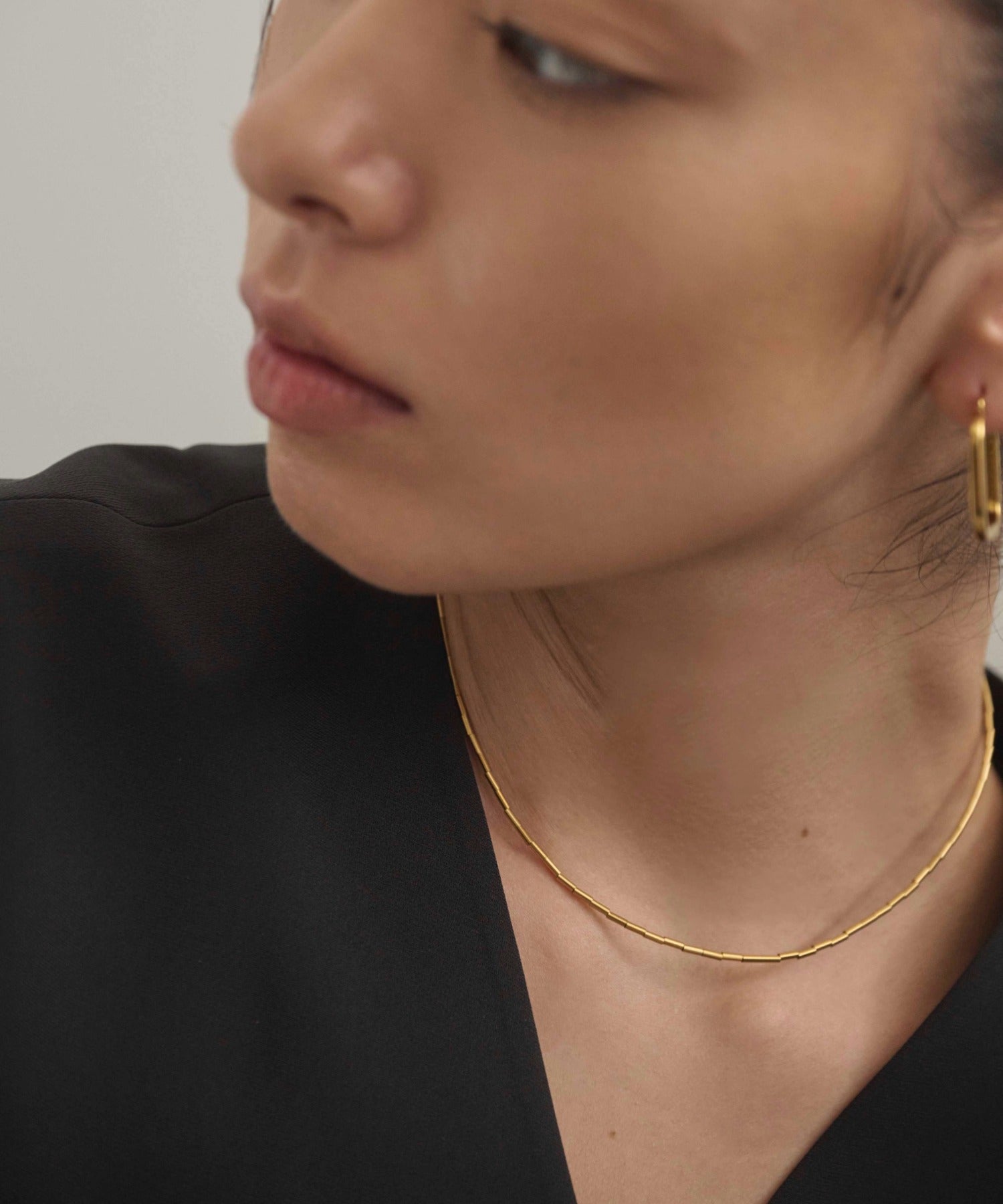 [Gold] Pipe Bead Necklace