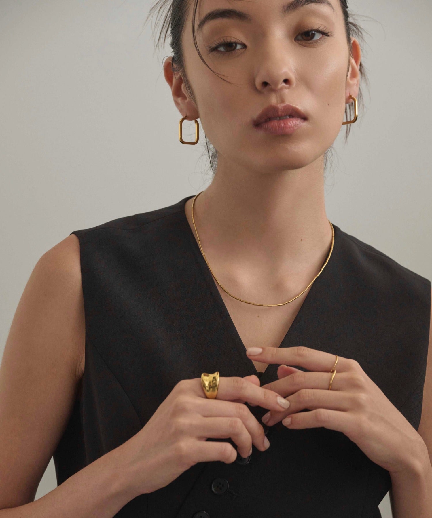 テン ネックレス パイプビーズ ゴールド]パイプビーズネックレス