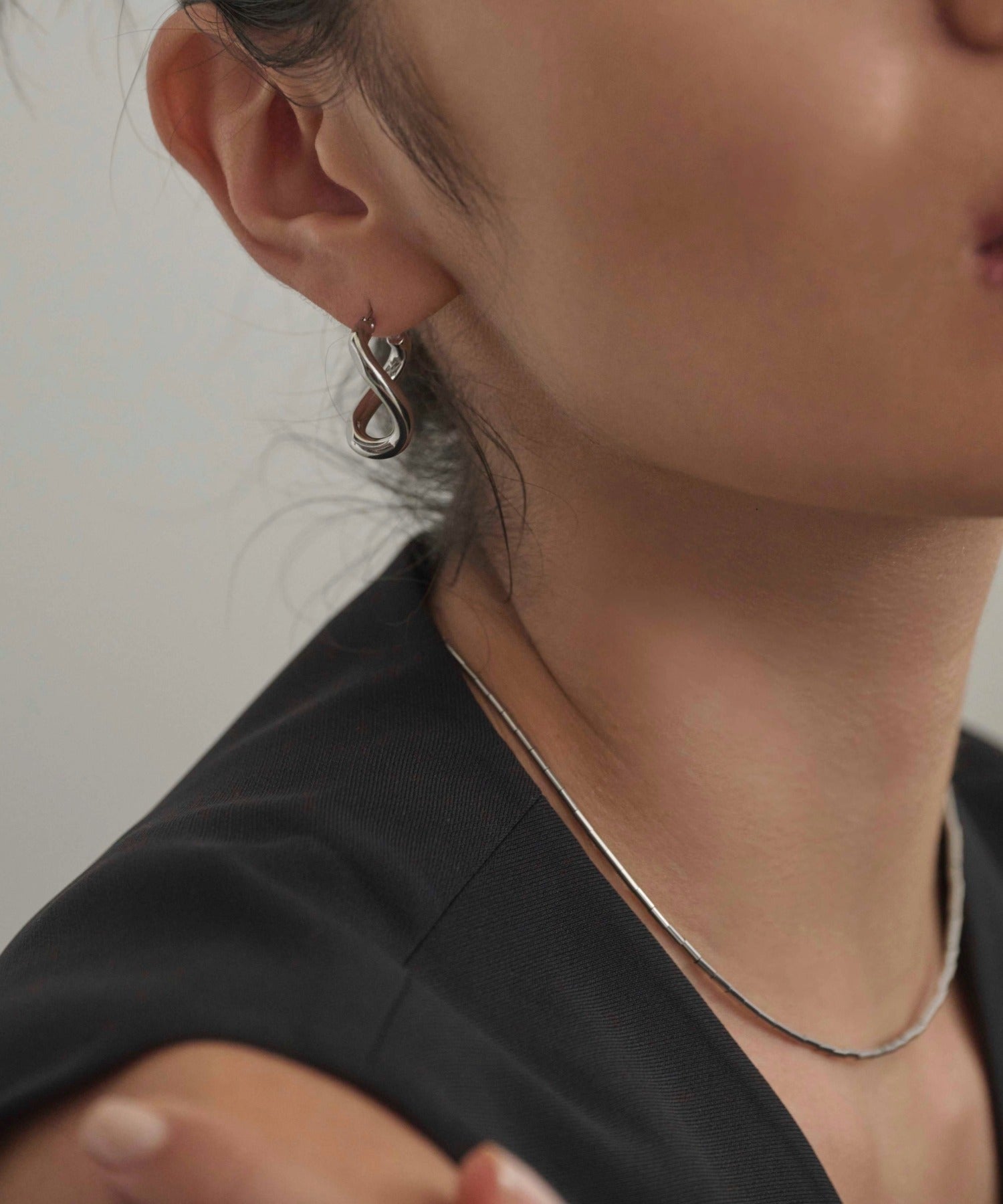 [Silver] Pipe Bead Necklace