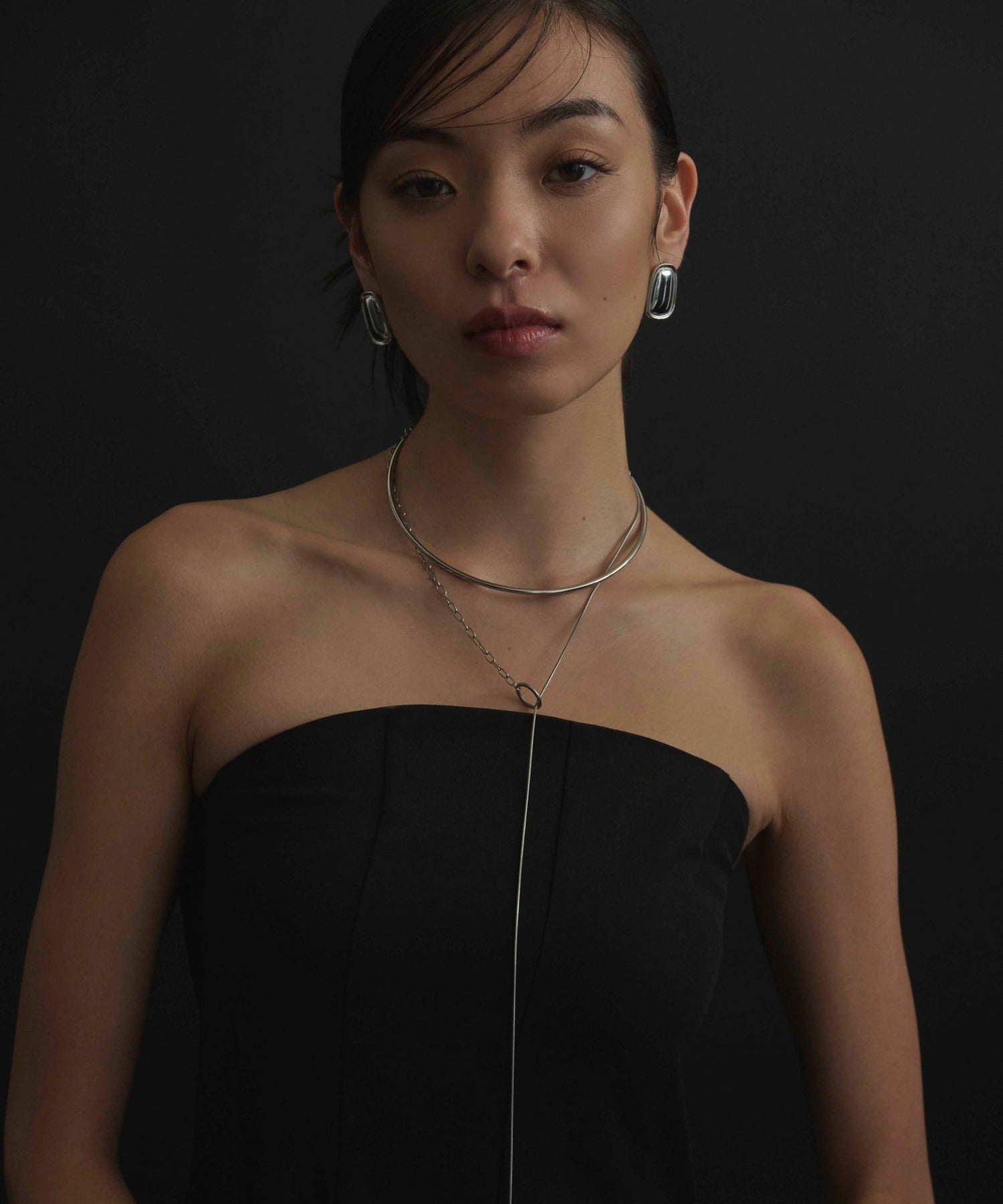 [Silver] 2way choker necklace