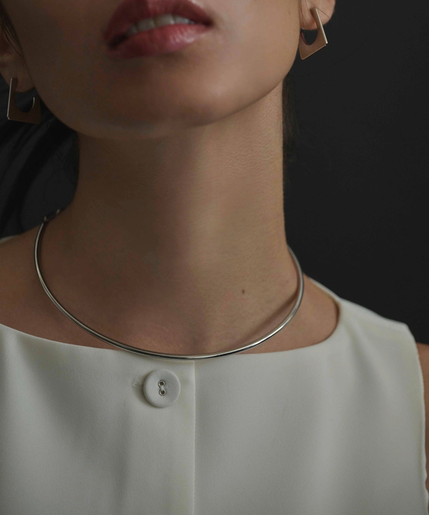 [Silver] 2way choker necklace