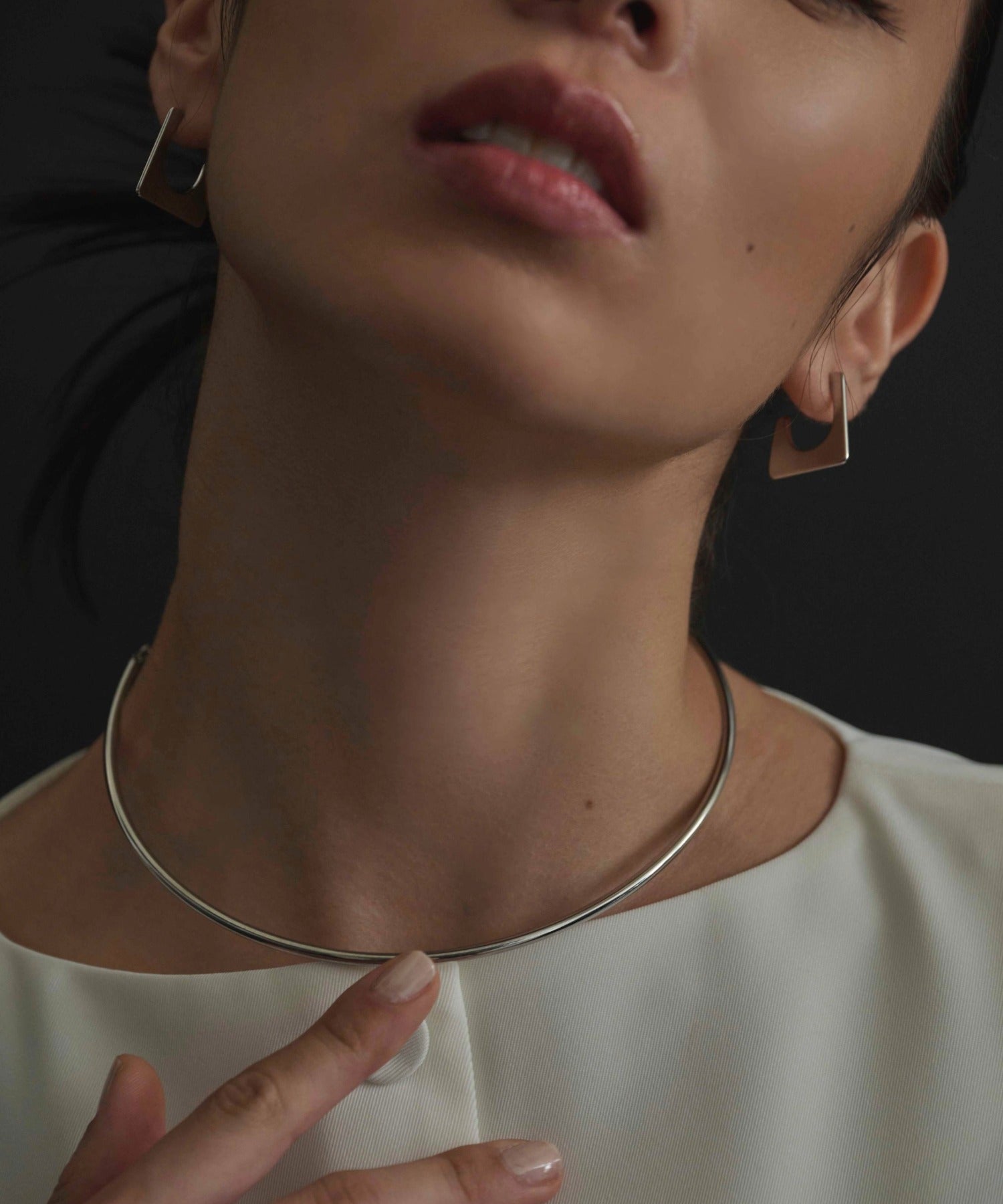 [Silver] 2way choker necklace