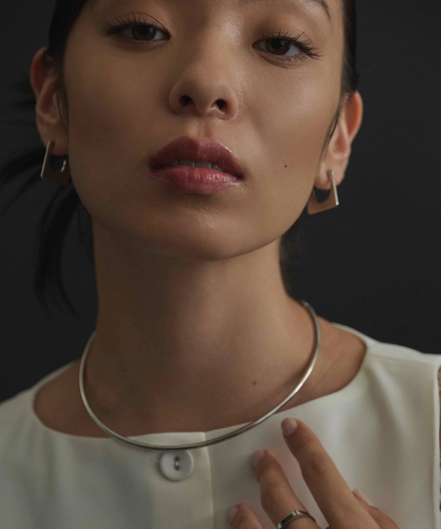 [Silver] 2way choker necklace