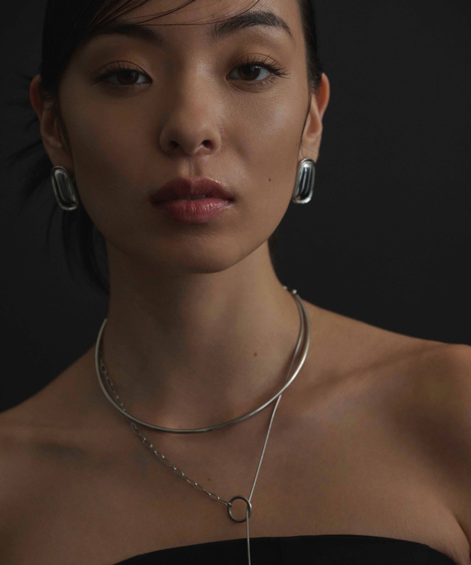 [Silver] 2way choker necklace