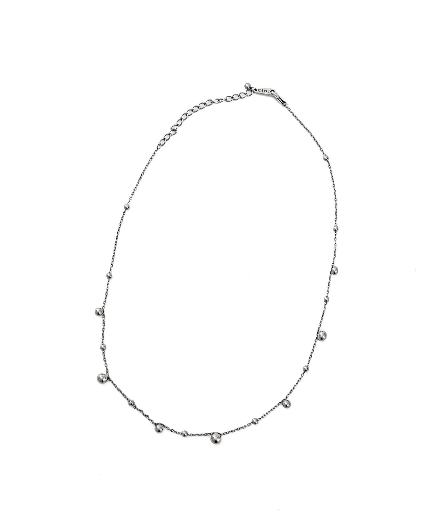 [シルバー]ミックスボールネックレス