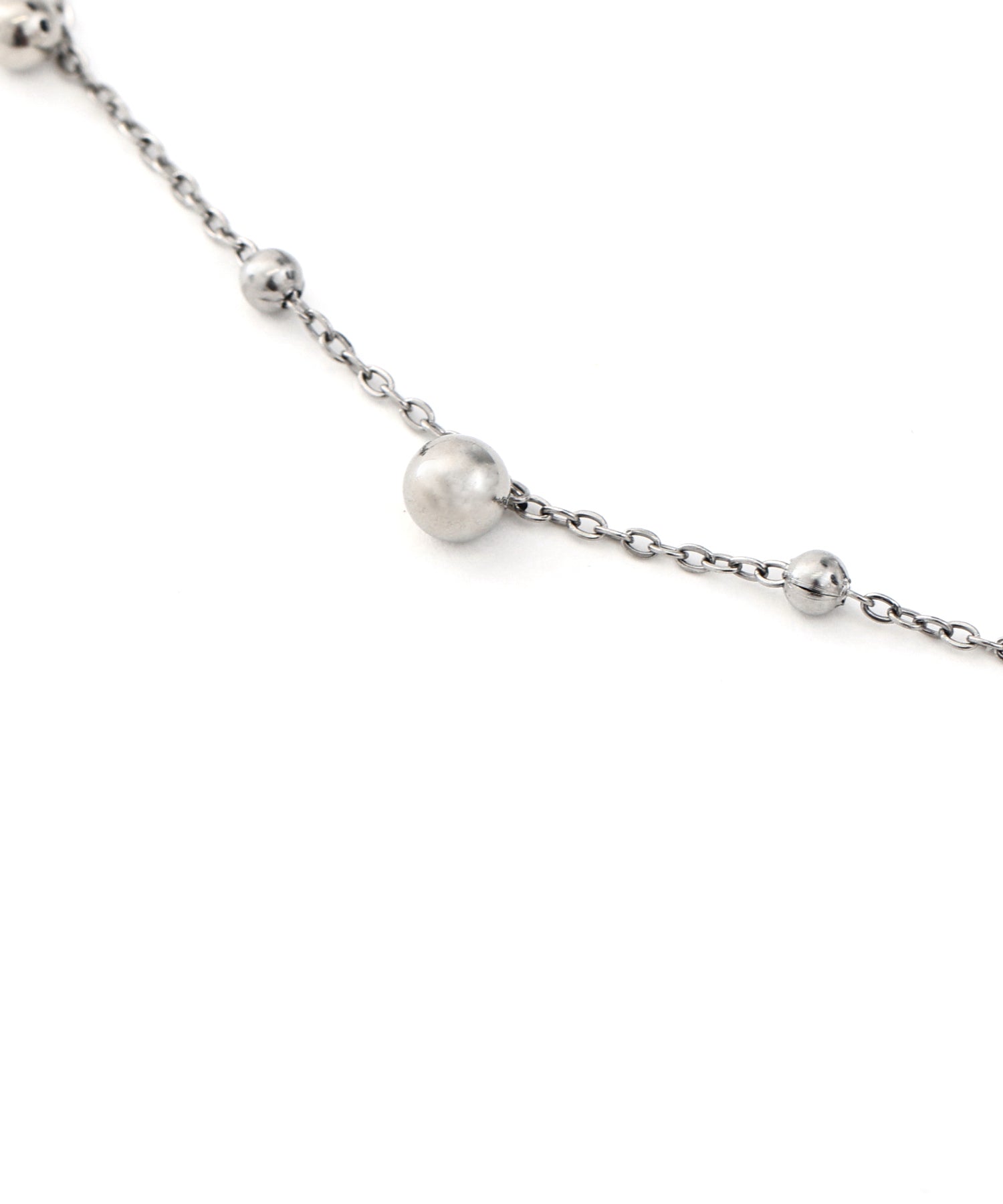 シルバーネックレス　超美品　45センチ　（N♡） シルバー]ミックスボールネックレス