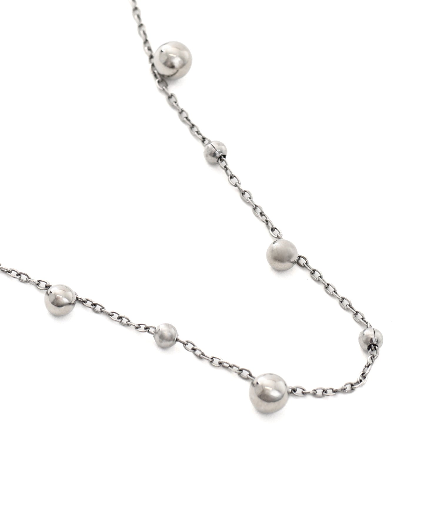 [シルバー]ミックスボールネックレス