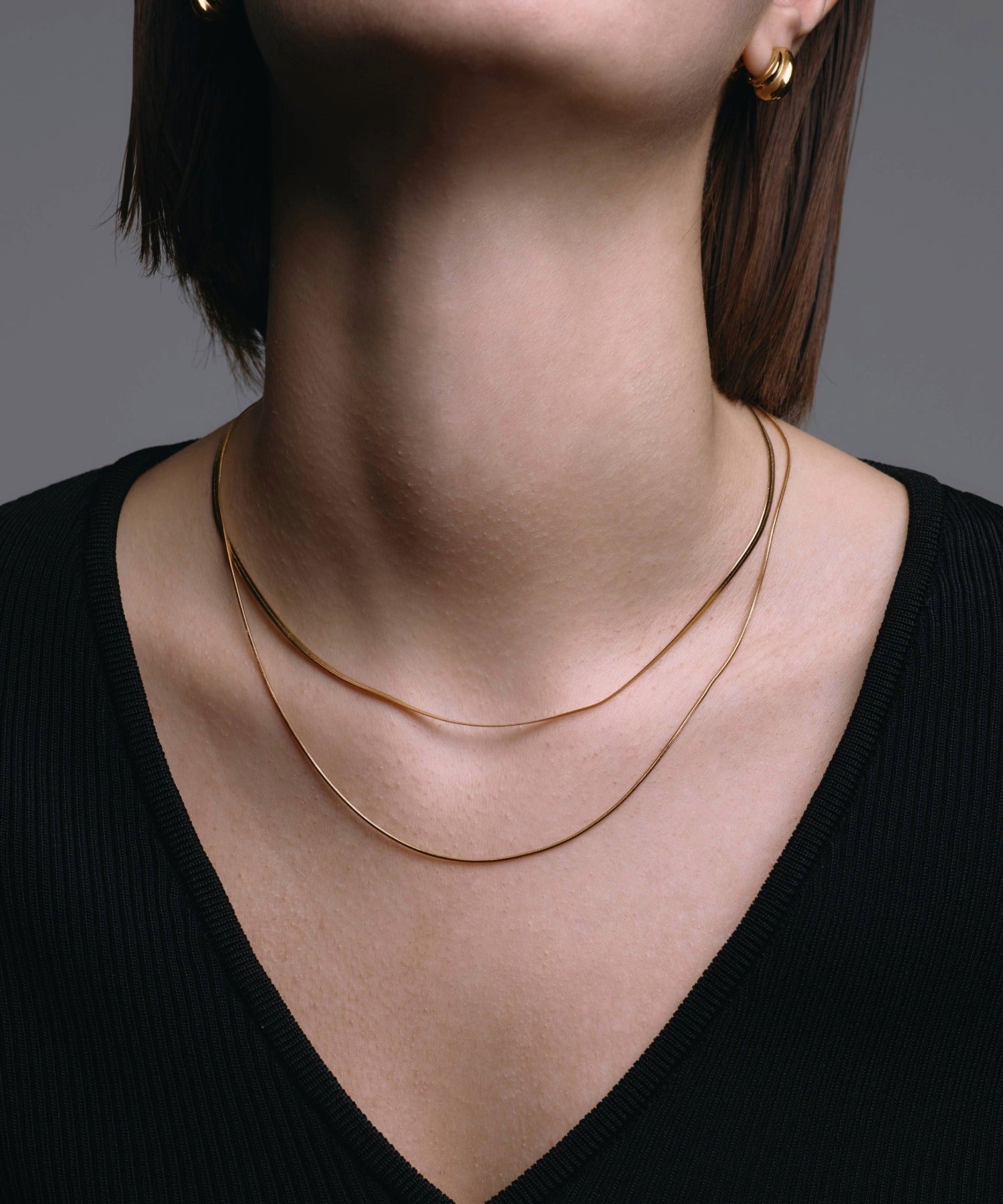 [ゴールド]スネークレイヤーネックレス