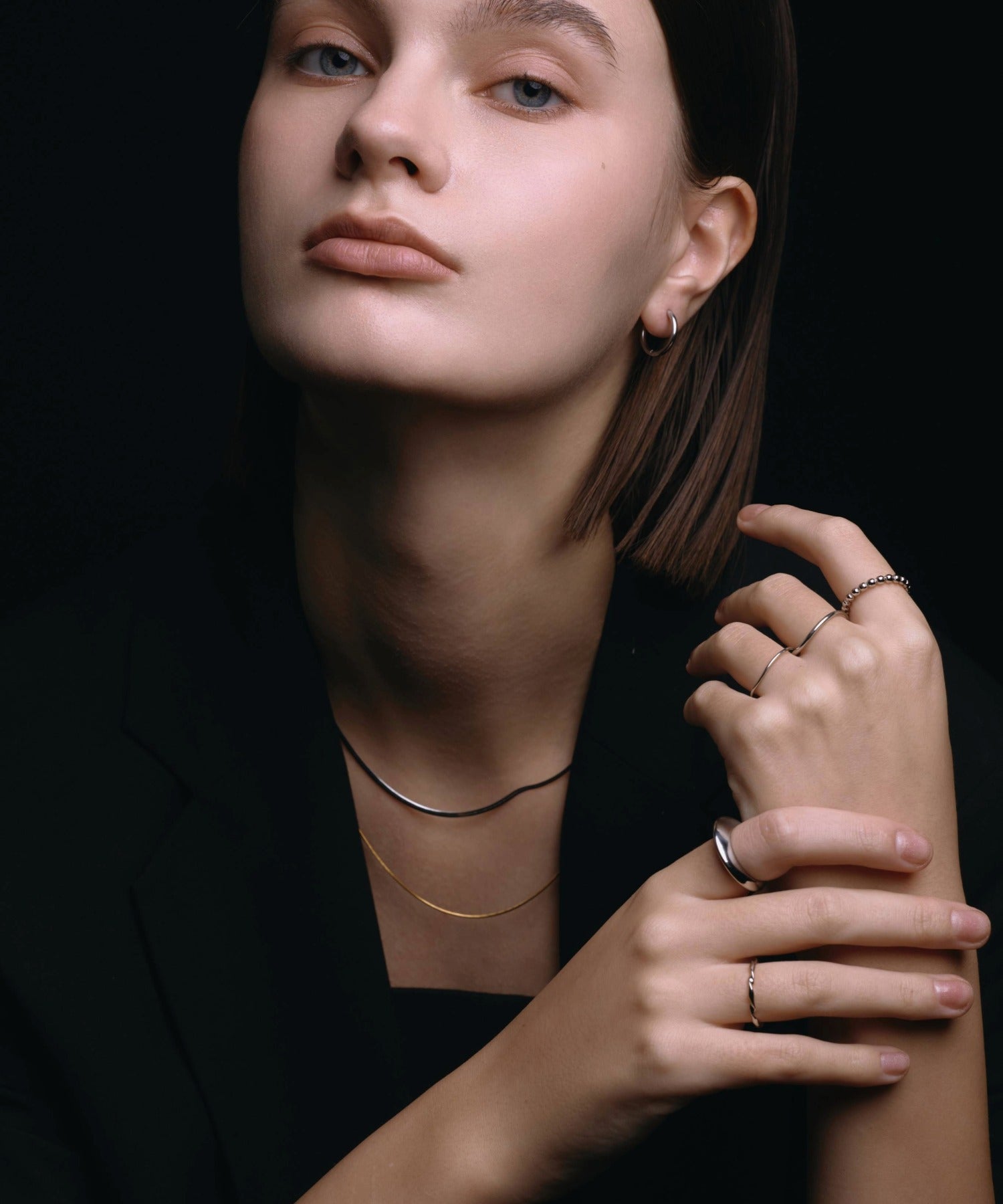 [ミックス]スネークレイヤーネックレス