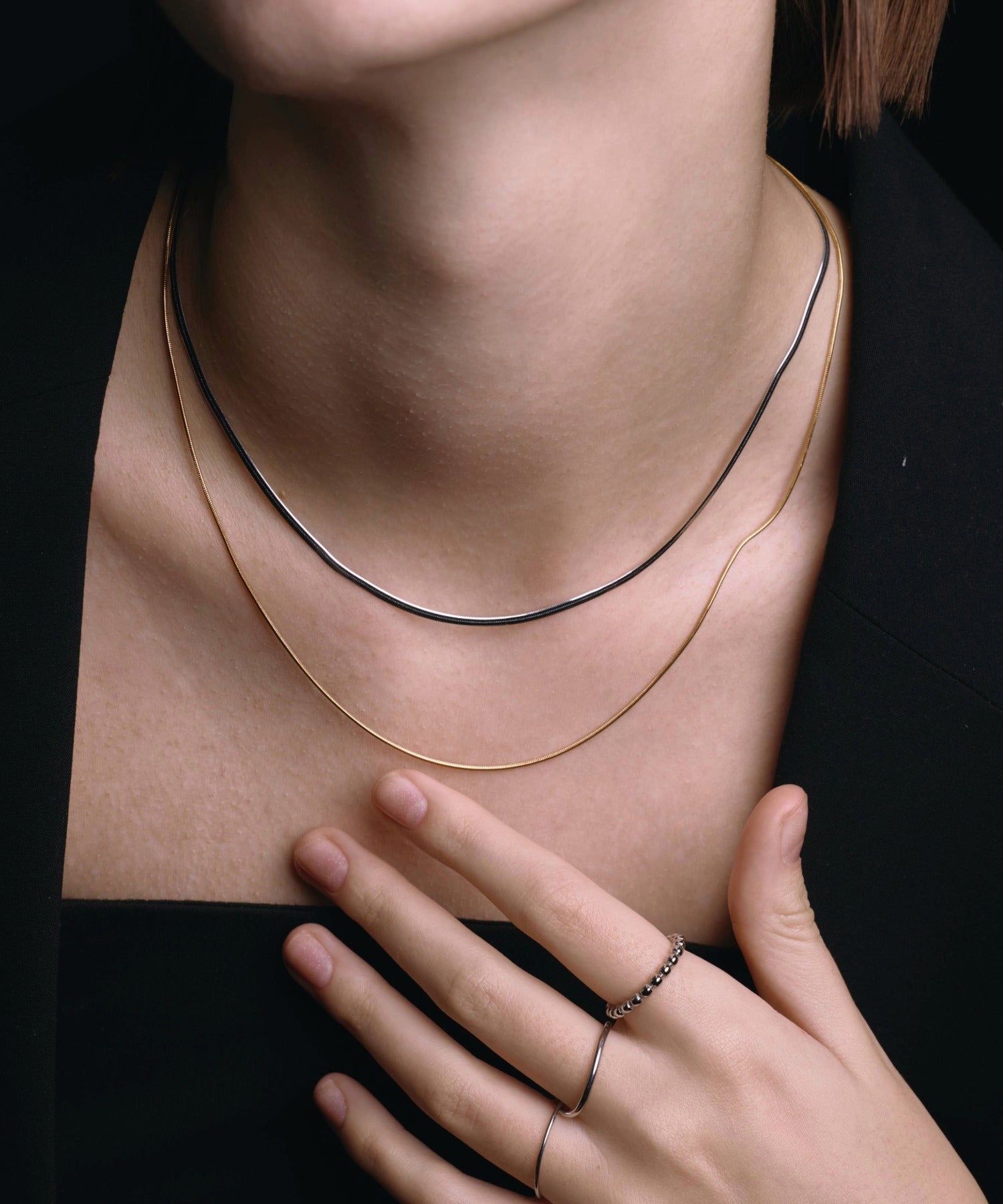 [ミックス]スネークレイヤーネックレス