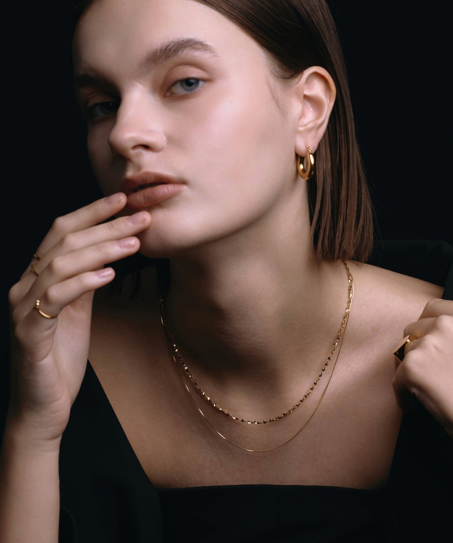 [ゴールド]ルミナレイヤーネックレス