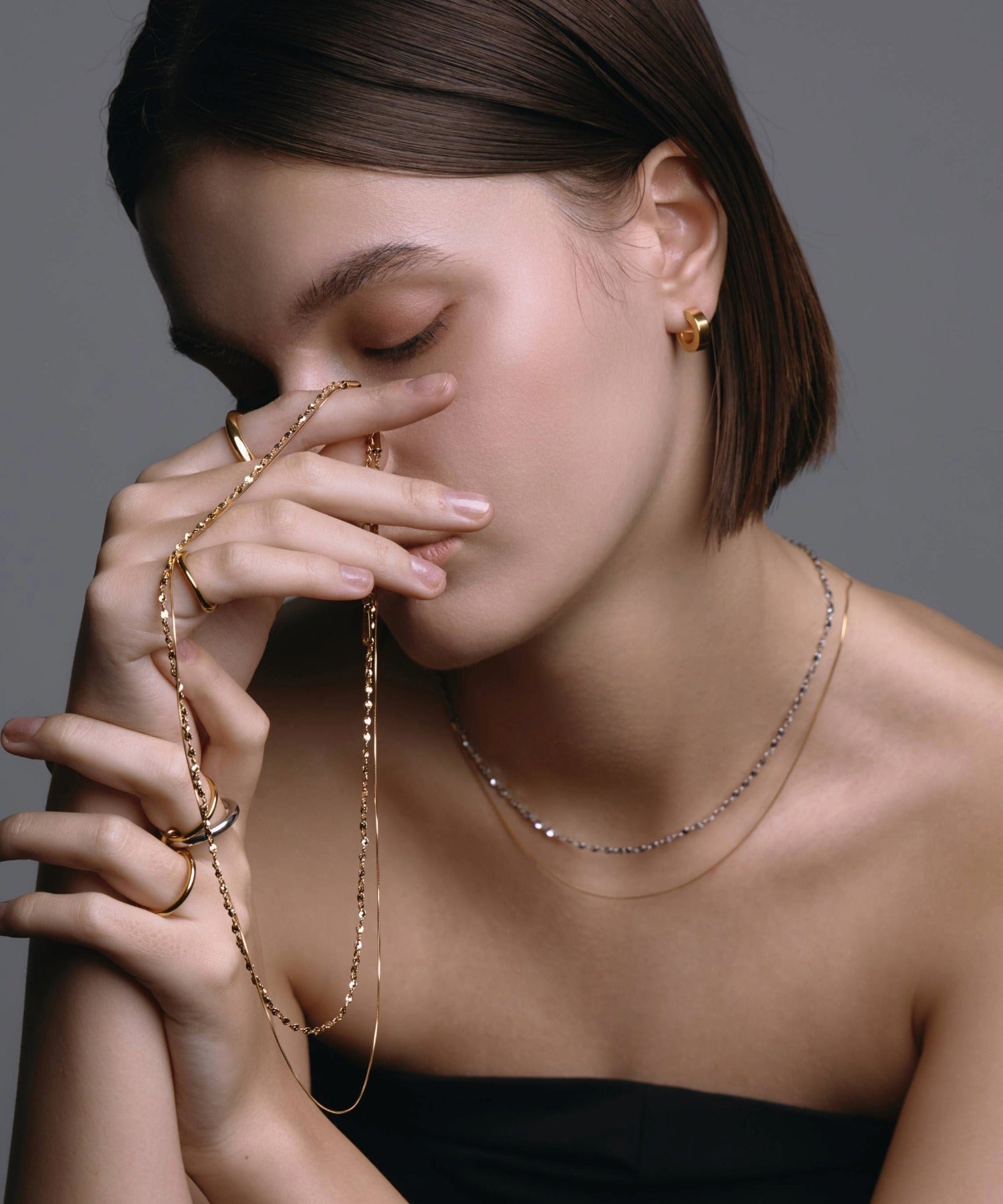 [ミックス]ルミナレイヤーネックレス